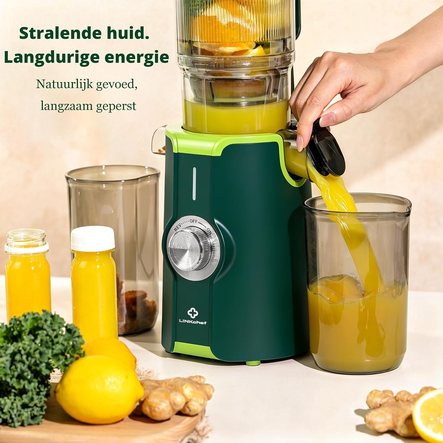 Detalle de LINKChef Slow juicer sapcentrifuge, 200 W, 1,2 liter, BPA-vrij