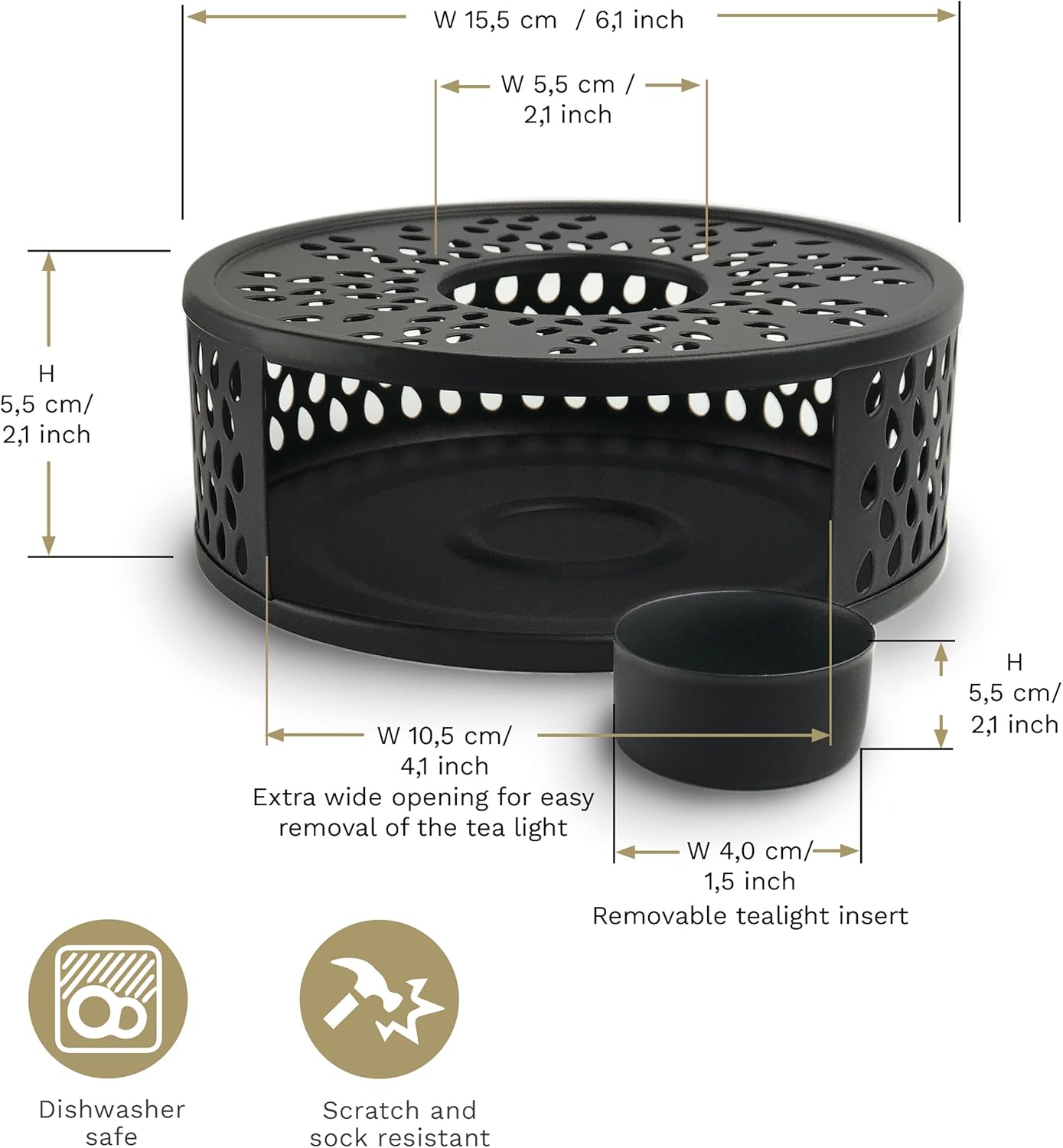 Thumbnail 3 de Creano Scaldavivande Acciaio 15,5 cm 🍵