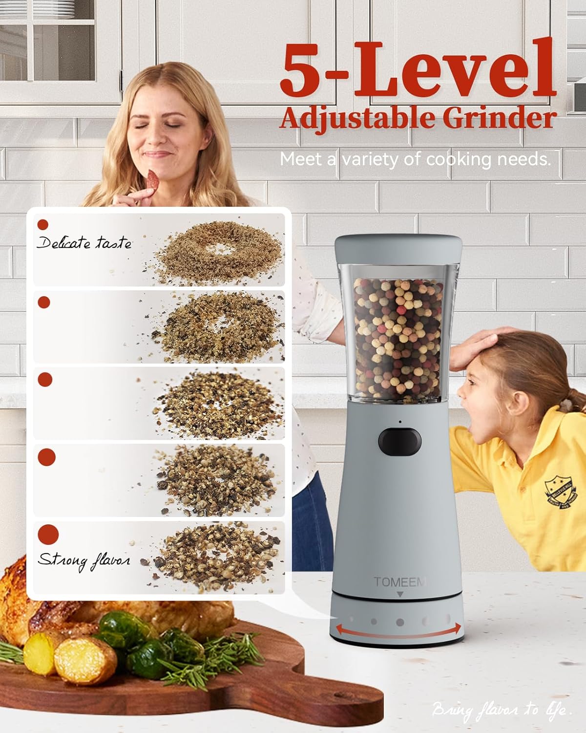 Detalle 2 de Stainless Steel Salt & Pepper Grinder Set