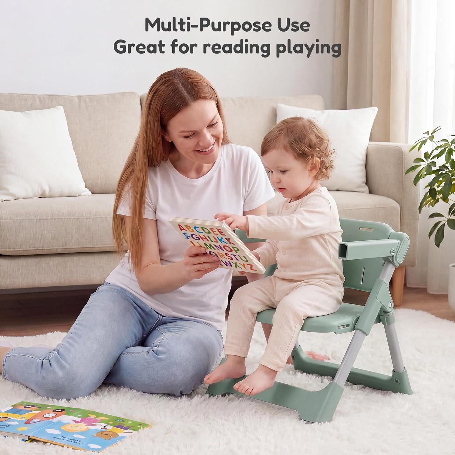 Thumbnail 4 de Ezebaby Portable Baby High Chair Booster Seat with 5-Point Harness and Adjustable Tray