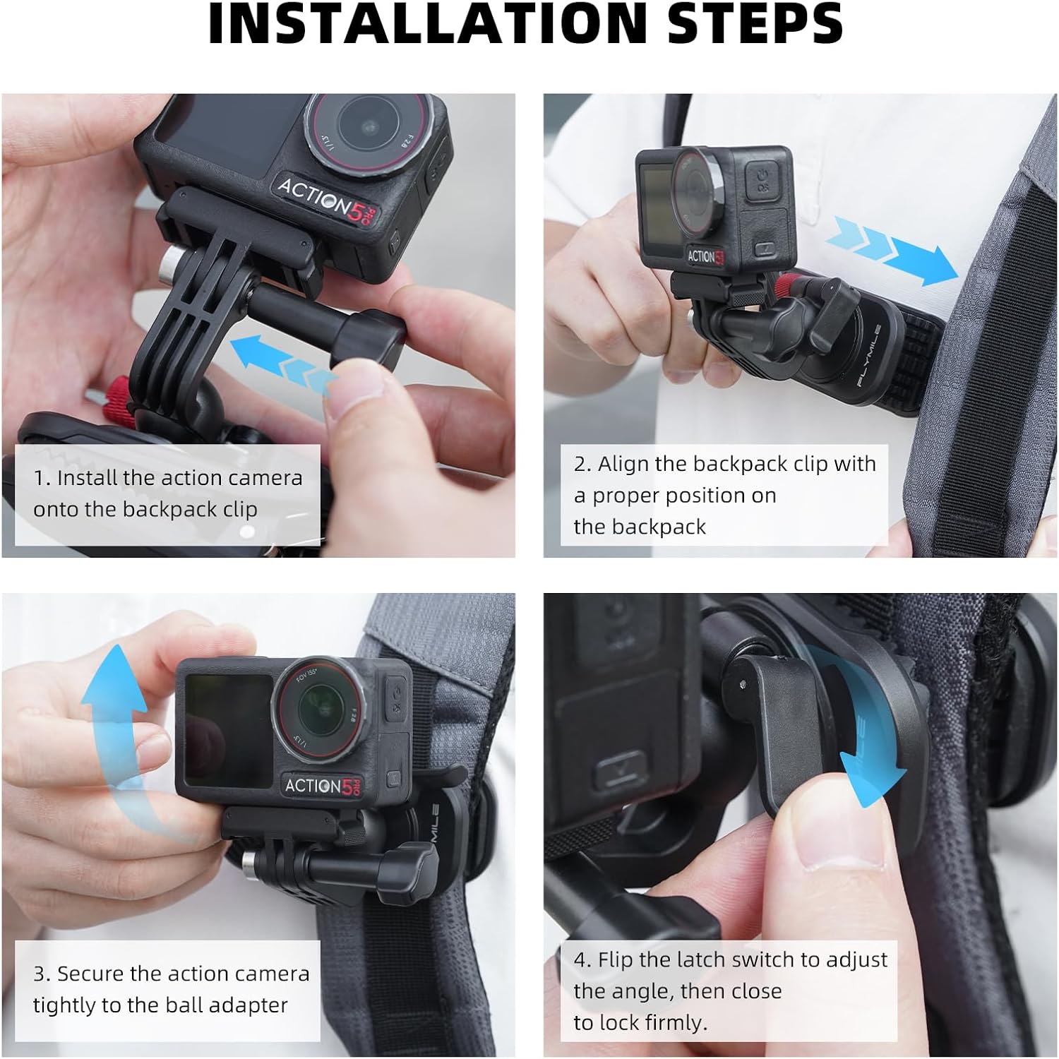 Detalle 2 de Backpack Clip Magnetic Mount for DJI Osmo Action and Action Cam Ecosystem