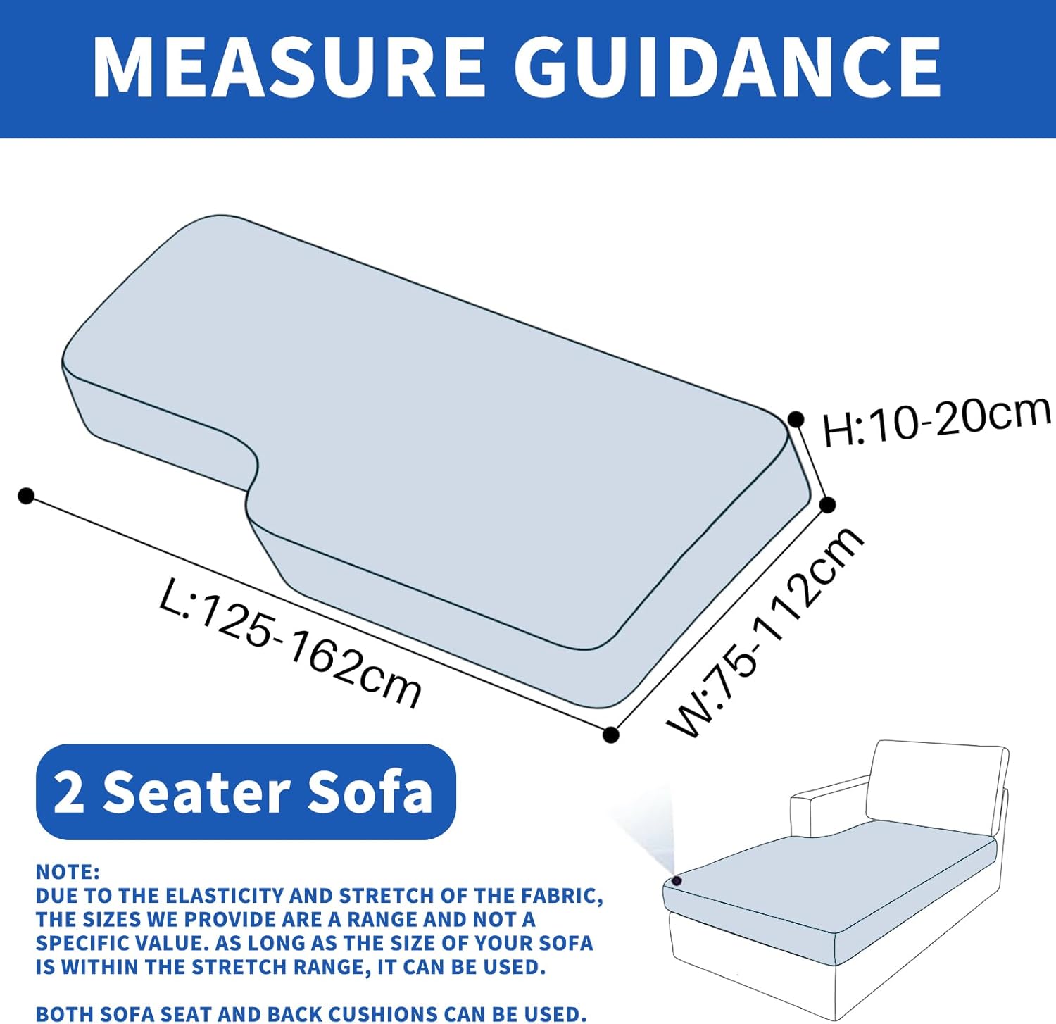 Thumbnail 2 de Ystyle Funda Asiento Sofa Elástico Gris oscuro