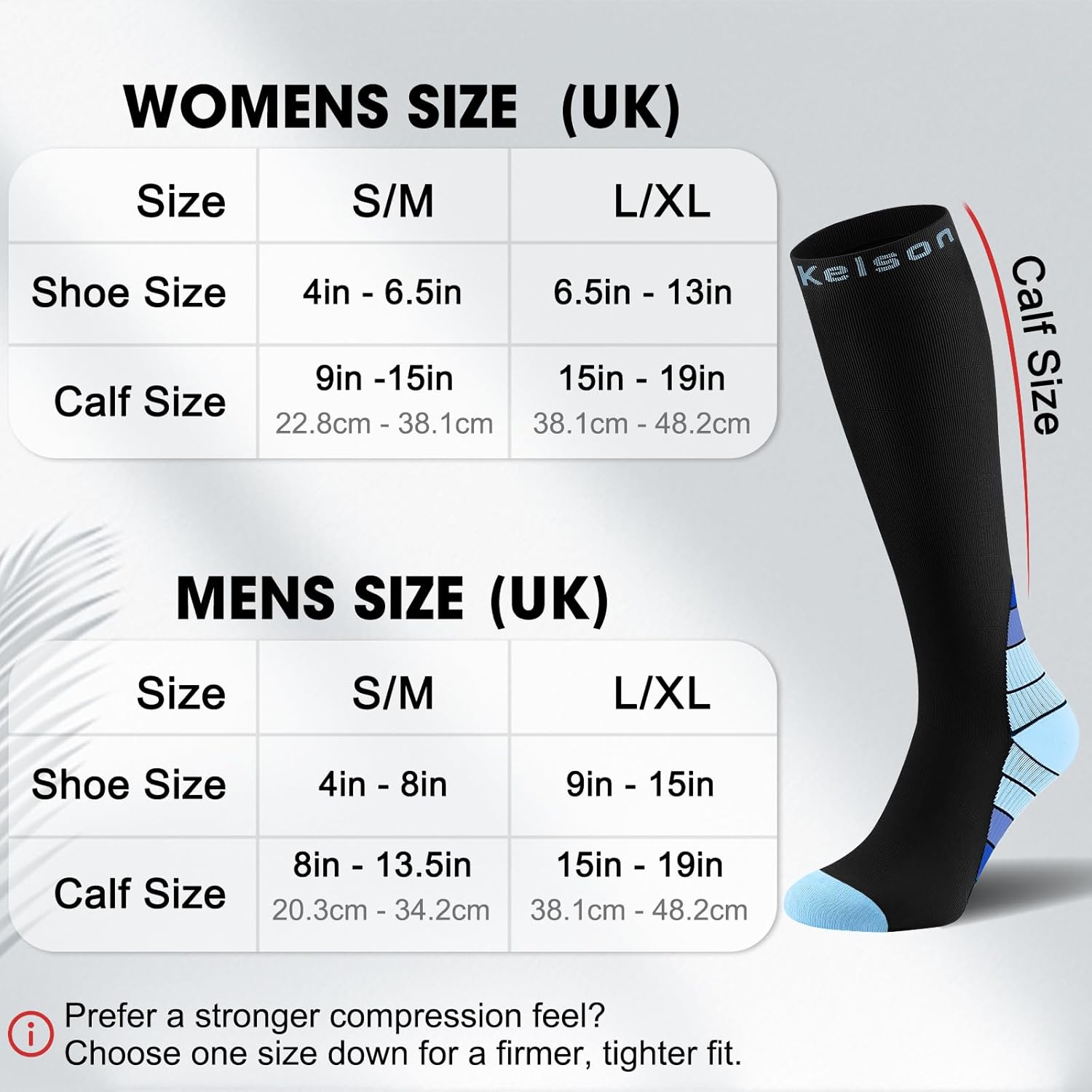 Detalle 2 de Calves Kelson 2 Pairs Compression Socks for Men & Women (20–30 mmHg) – Travel, Running & Recovery