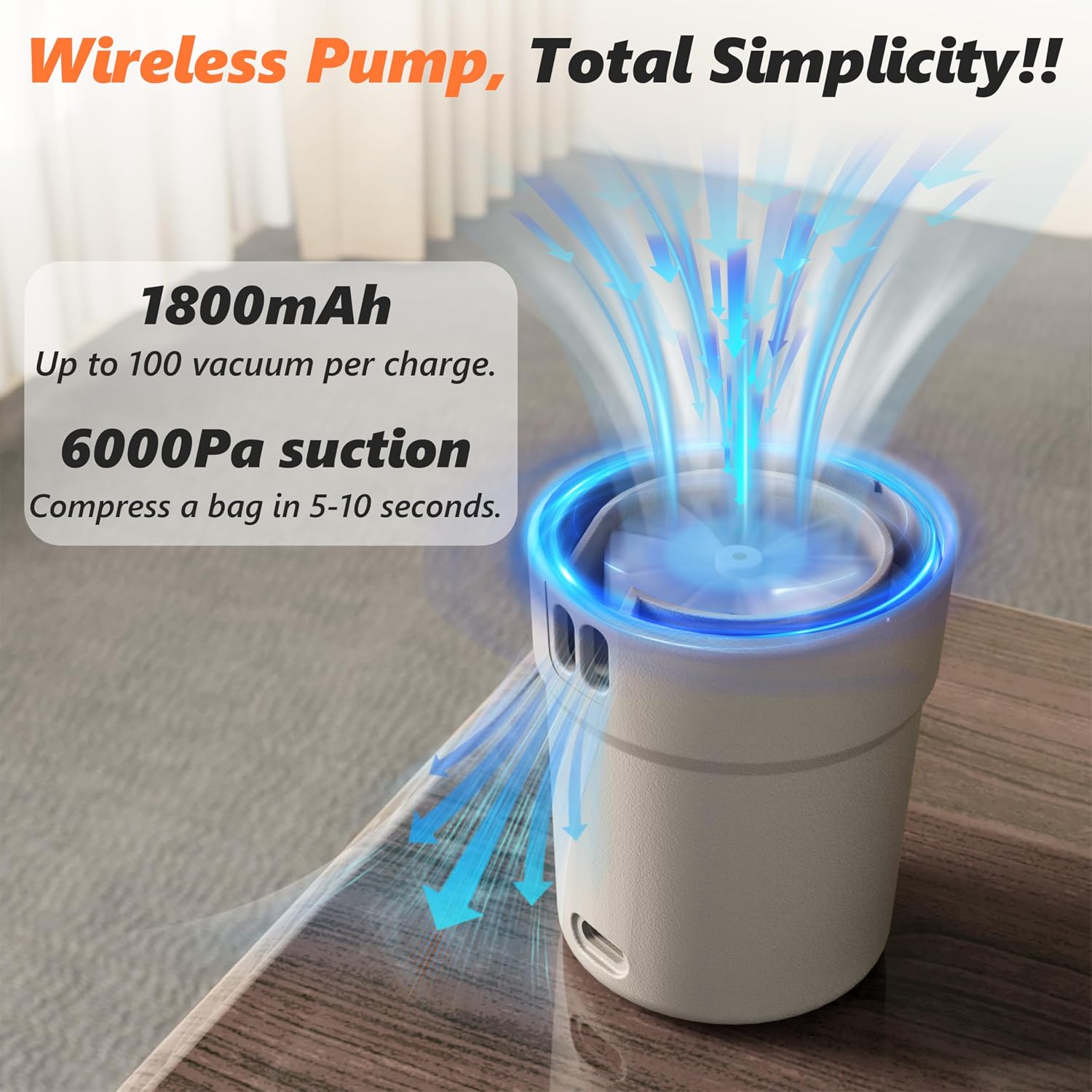 Detalle de SUOCO Travel Vacuum Pump for Vacuum Storage Bags