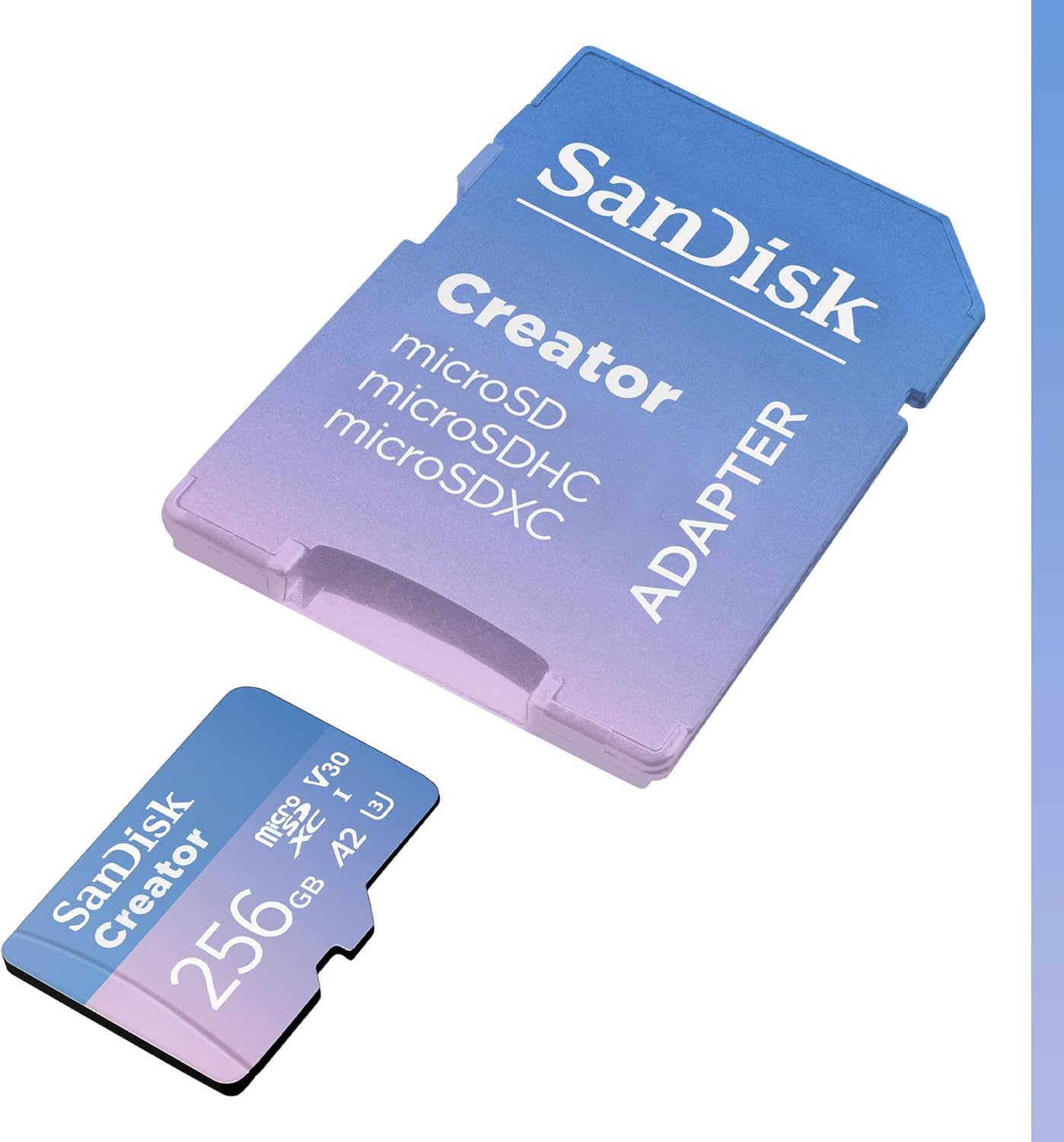 Thumbnail 1 de SanDisk Creator microSDXC UHS-II 256 Go avec adaptateur – carte fiable pour smartphone, caméra et drone