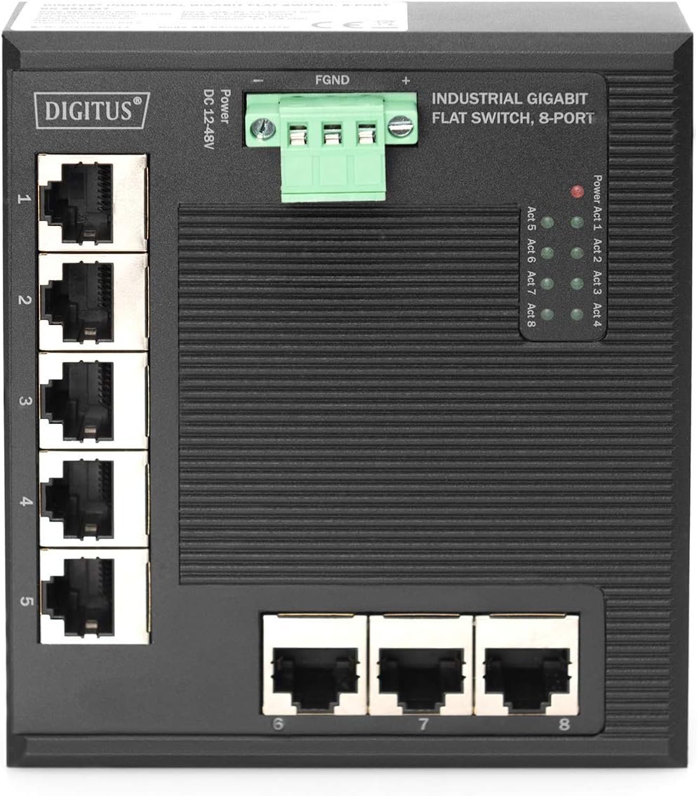 Thumbnail 3 de DIGITUS płaski przełącznik sieciowy, 8-portowy Gigabit Ethernet, DIN, bez wentylatora