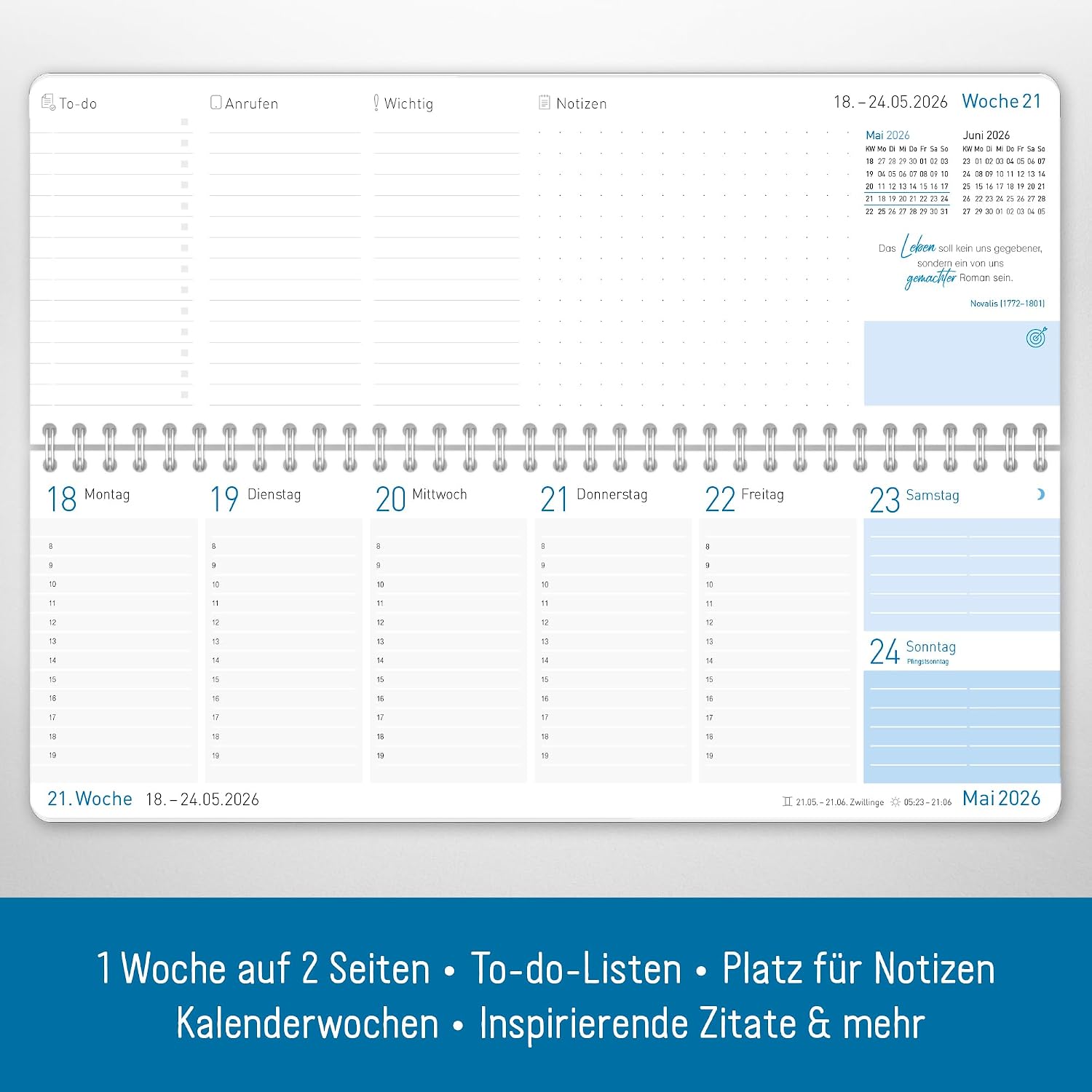 Thumbnail 2 de Häfft Wochen-Tischkalender 2026 quer 📅