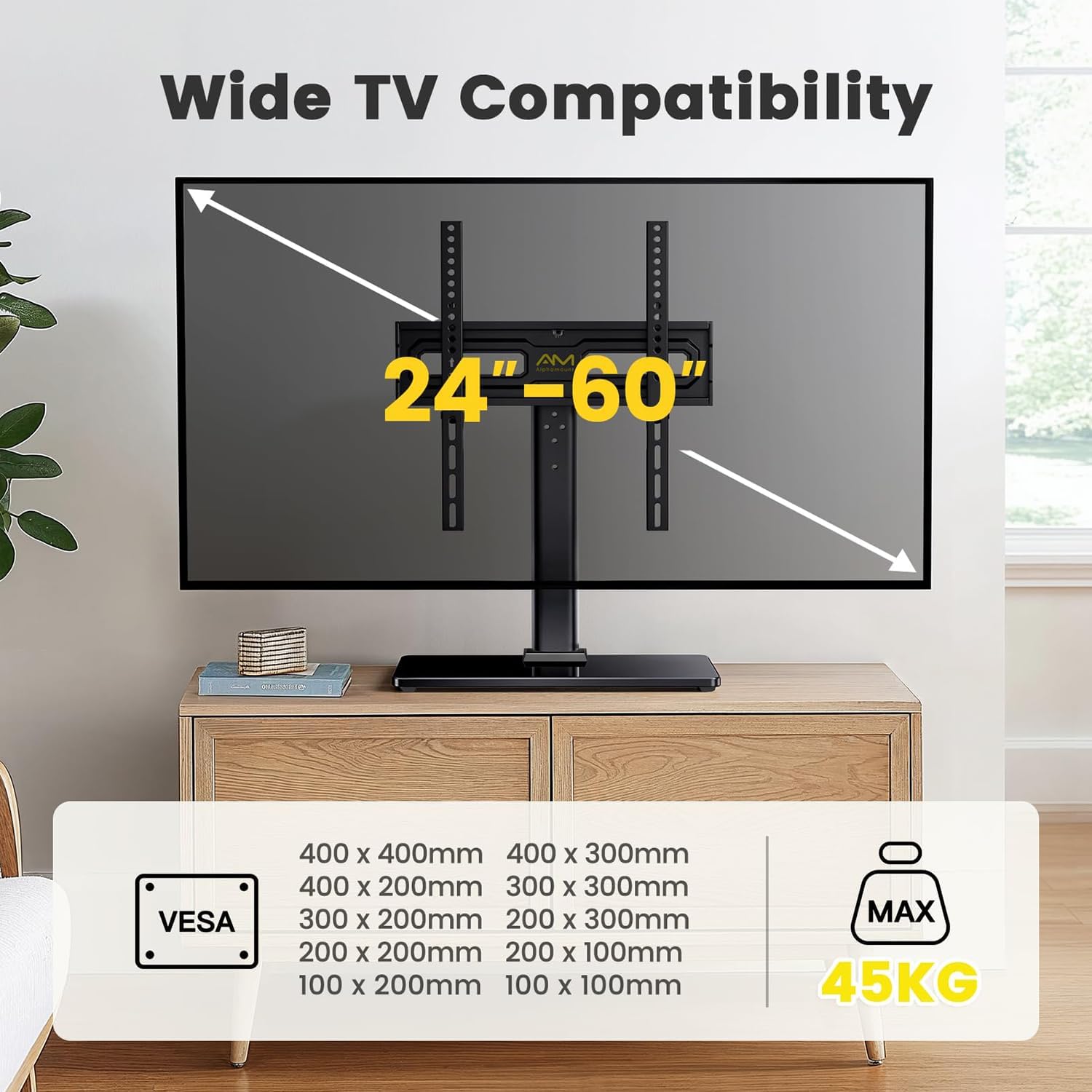 Detalle 2 de Alphamount Universal TV Stand for 24–60 Inch TVs