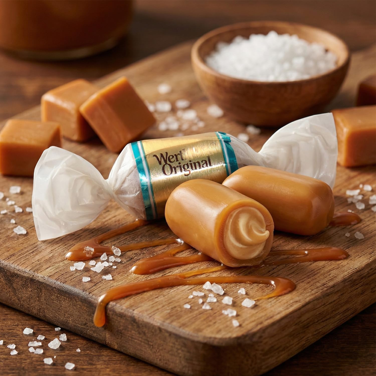 Thumbnail 6 de GEEOOLLAH Sea Salt Caramels, Individually Wrapped Soft Chewy Candy, 68 Pieces, 1 lb