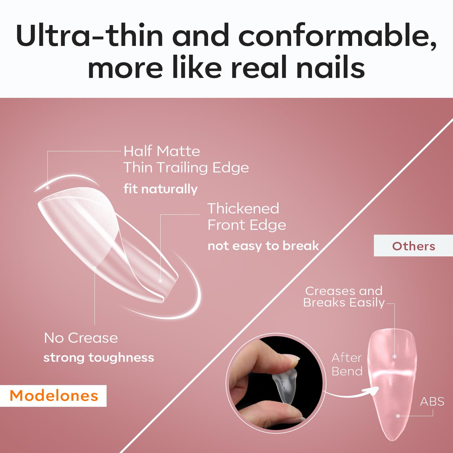 Detalle 2 de Modelones Nageltips 510 Stück XS Quadrat 💅