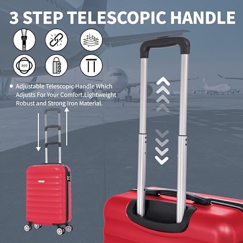 Thumbnail 5 de FLYMAX 55x40x20 Cabin Bag — 40L Lightweight Carry-On (2.5kg, Red) for Ryanair and More