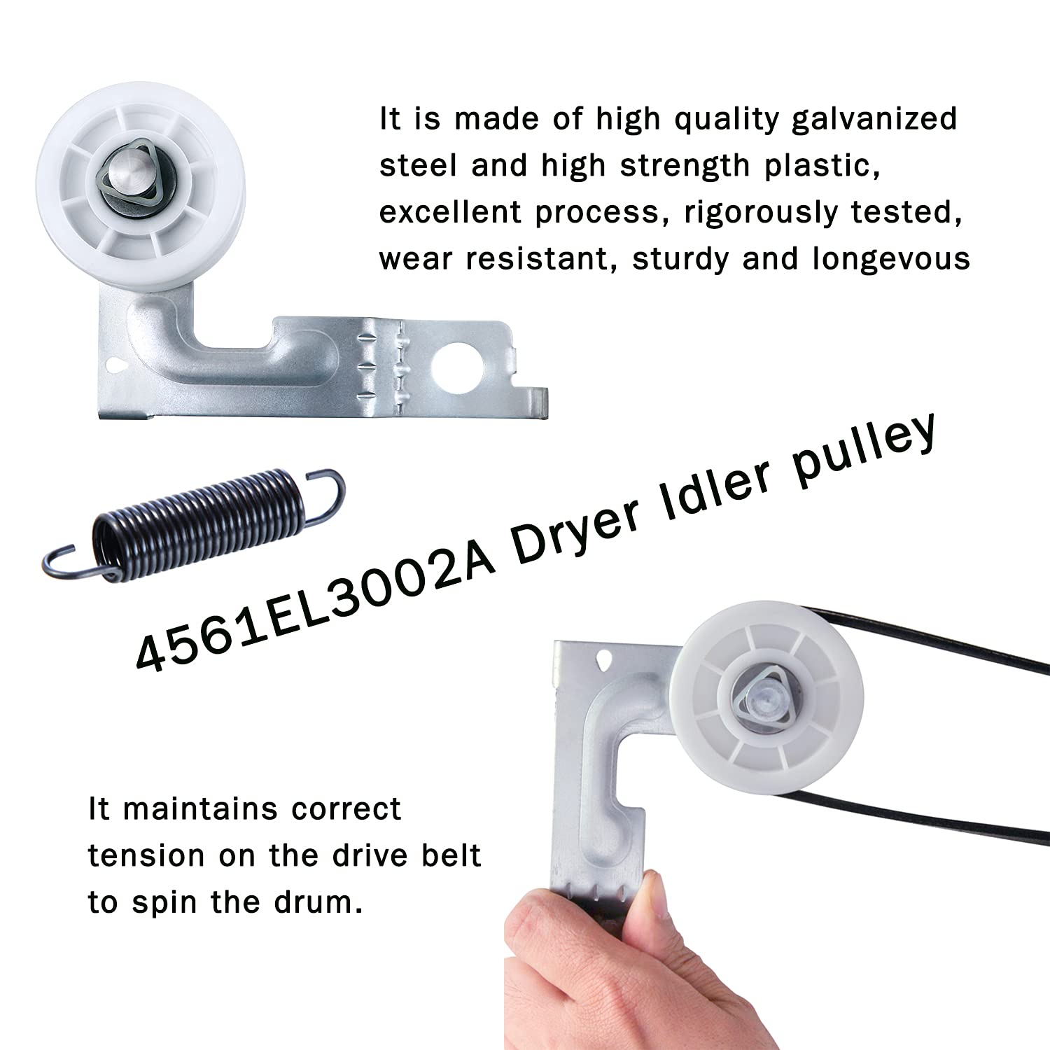 Detalle de Azdele Dryer Repair Kit for LG and Kenmore with Rollers, Belt and Idler Pulley