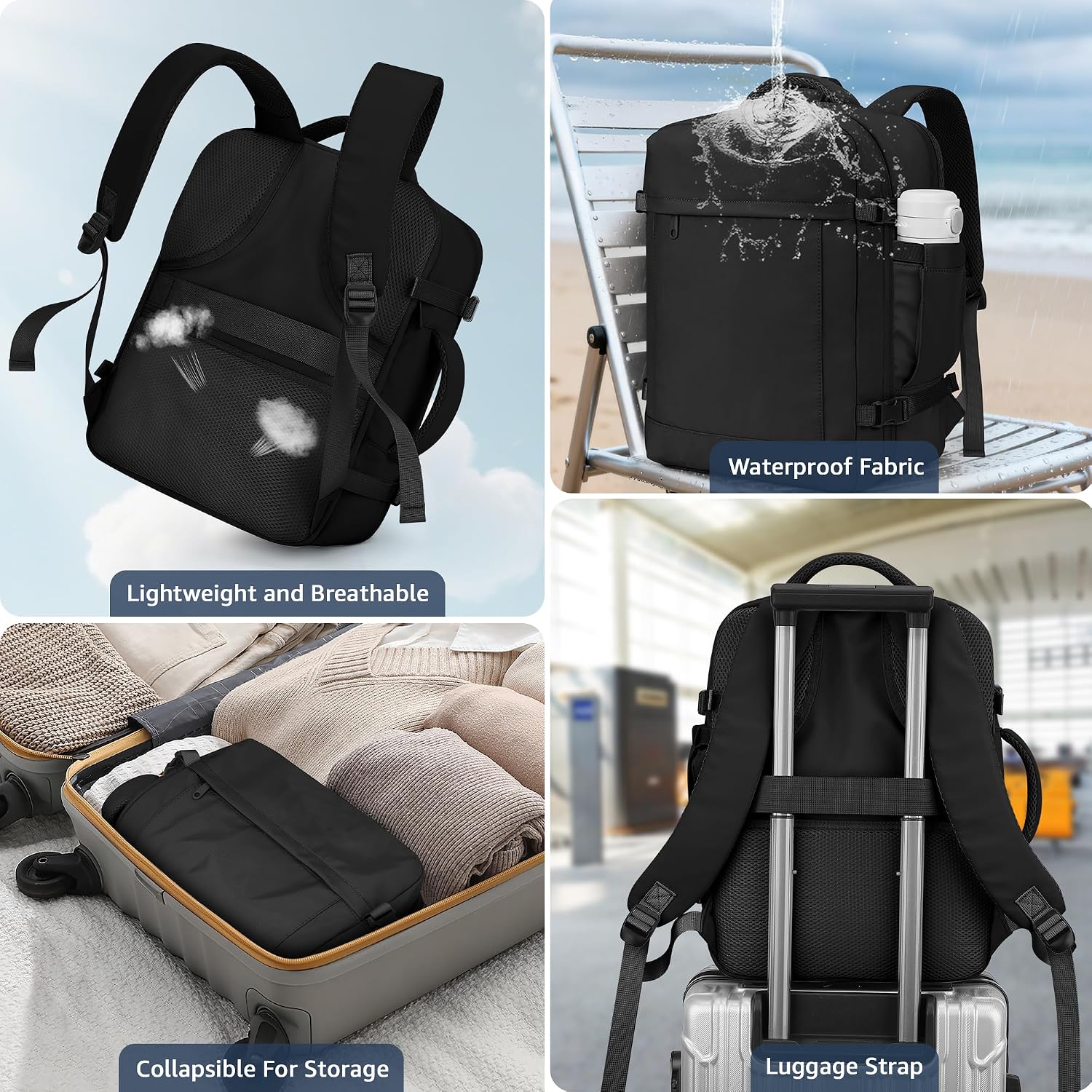 Thumbnail 4 de ETRONIK Ryanair Cabin Bag 40x30x20 25L Black