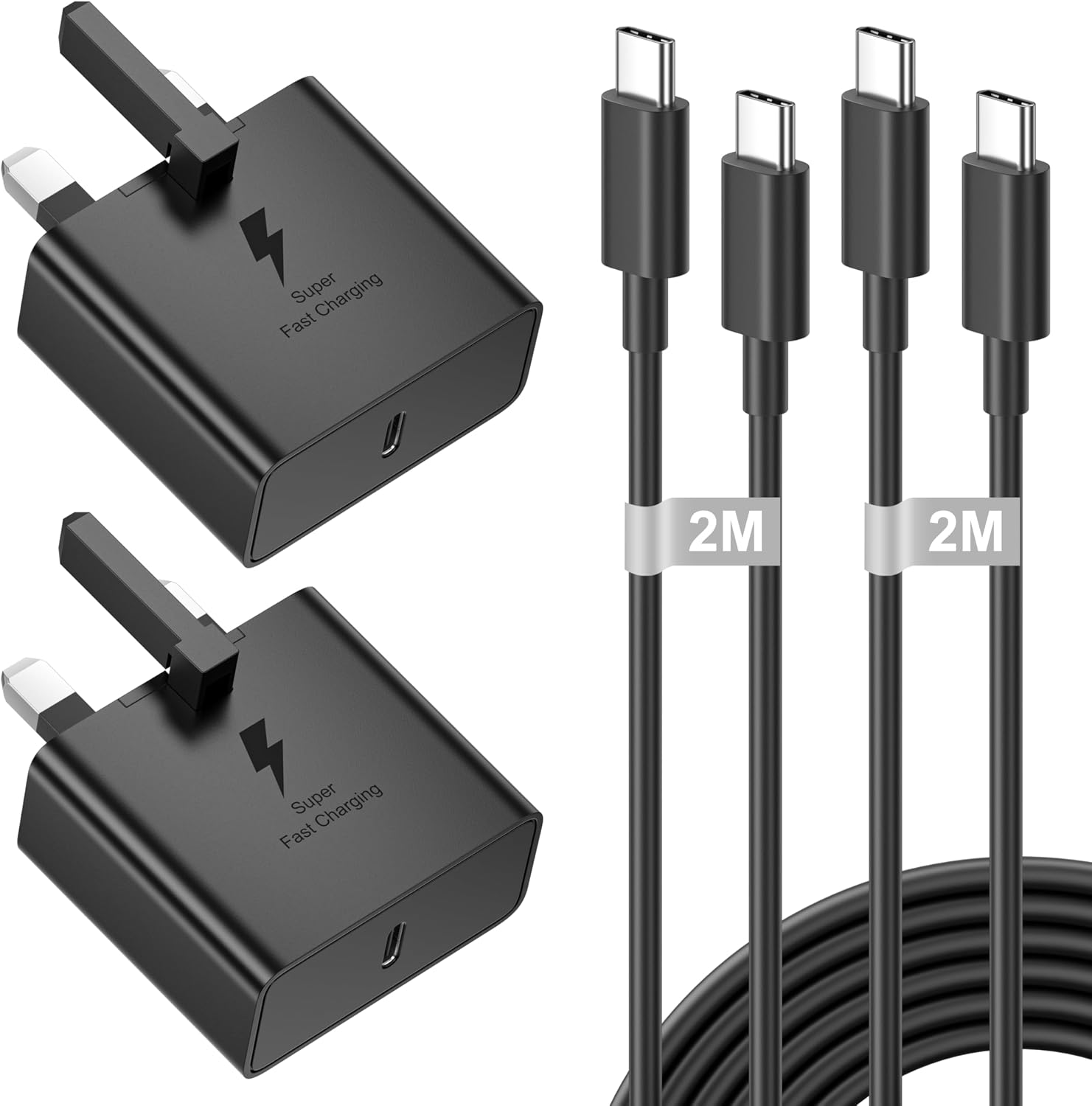 Detalle de Samsung Galaxy S25 25W Fast Charger 2-pack with 2m cable