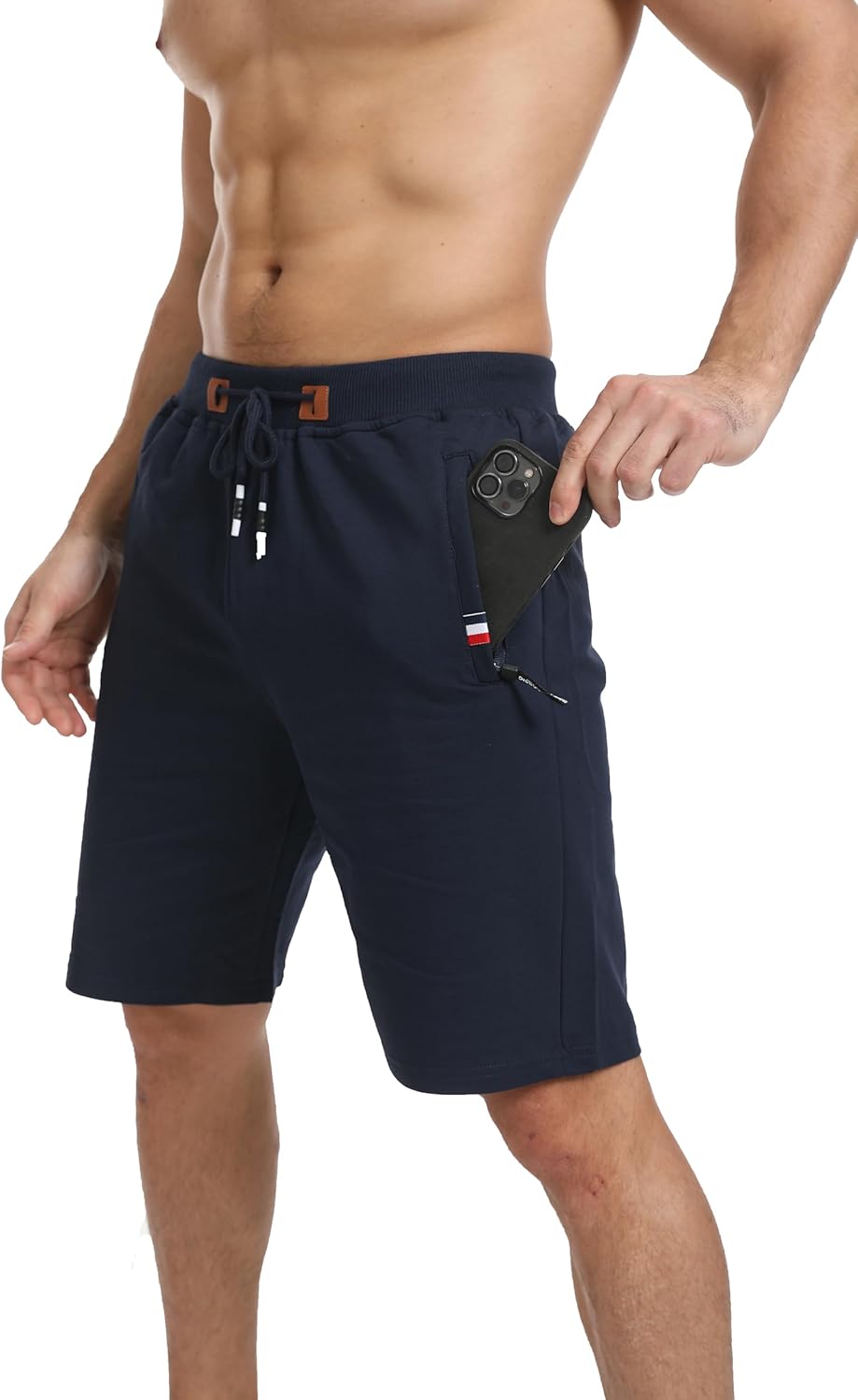 Thumbnail 1 de JustSun Men's Casual Sports Joggers Shorts with Elastic Waist and Zip Pockets