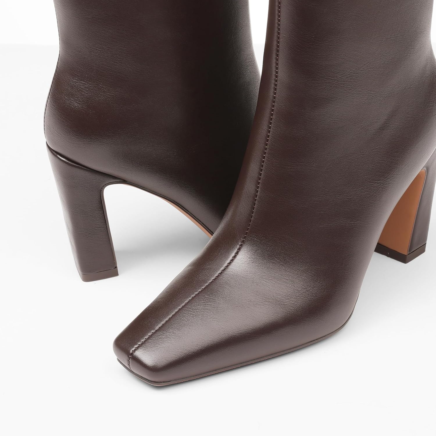 Detalle 1 de Lovee Cosee Women's Square-Toe Ankle Boots with 3.5-Inch Block Heel