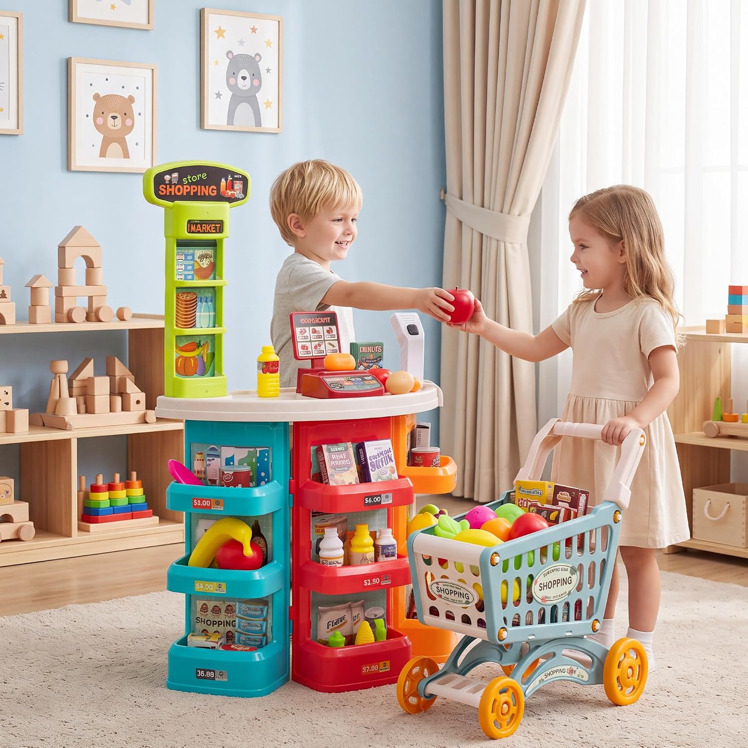 Detalle 2 de Costzon Grocery Store Playset, 76-Piece