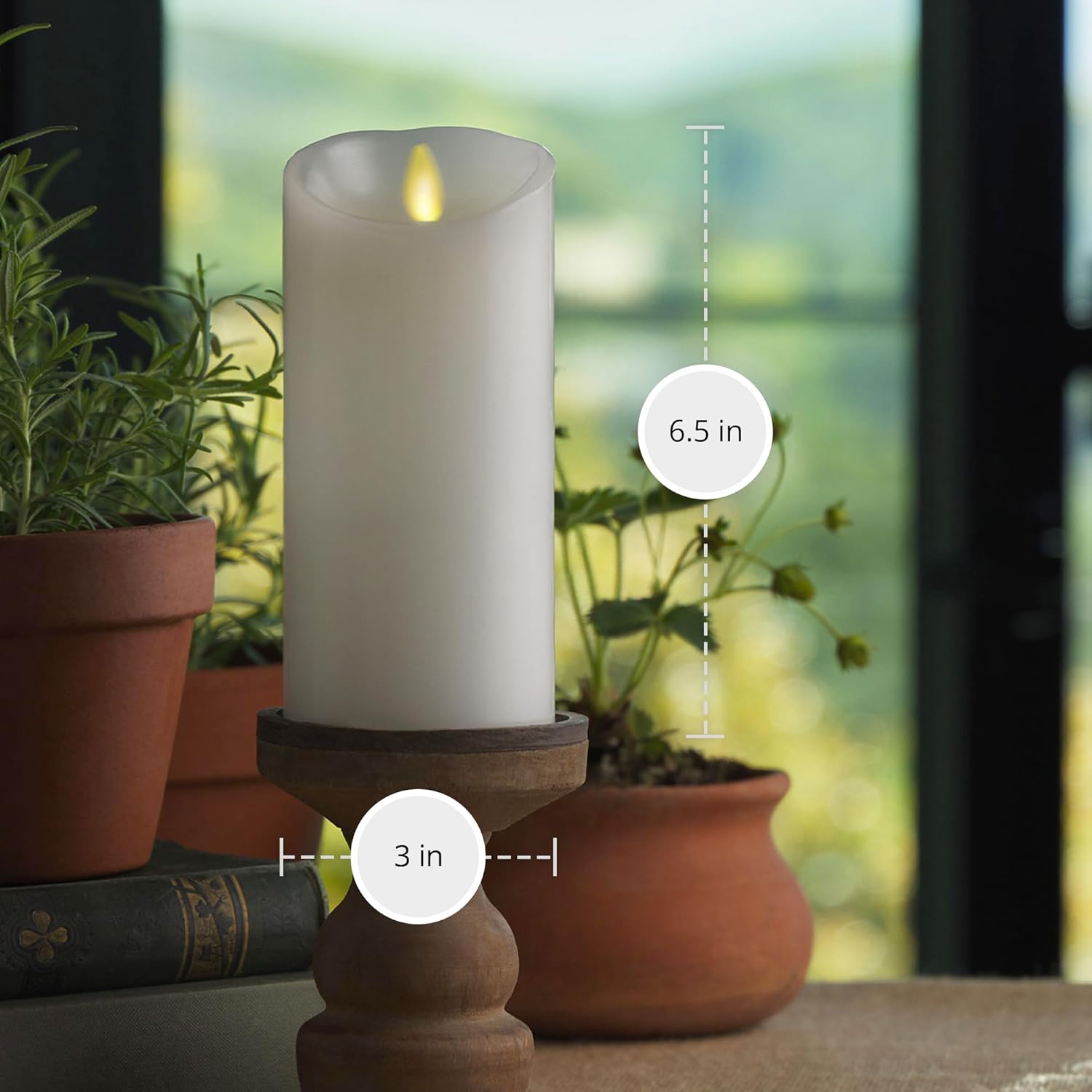 Thumbnail 5 de Luminara LED pillar candle, 6.5 in