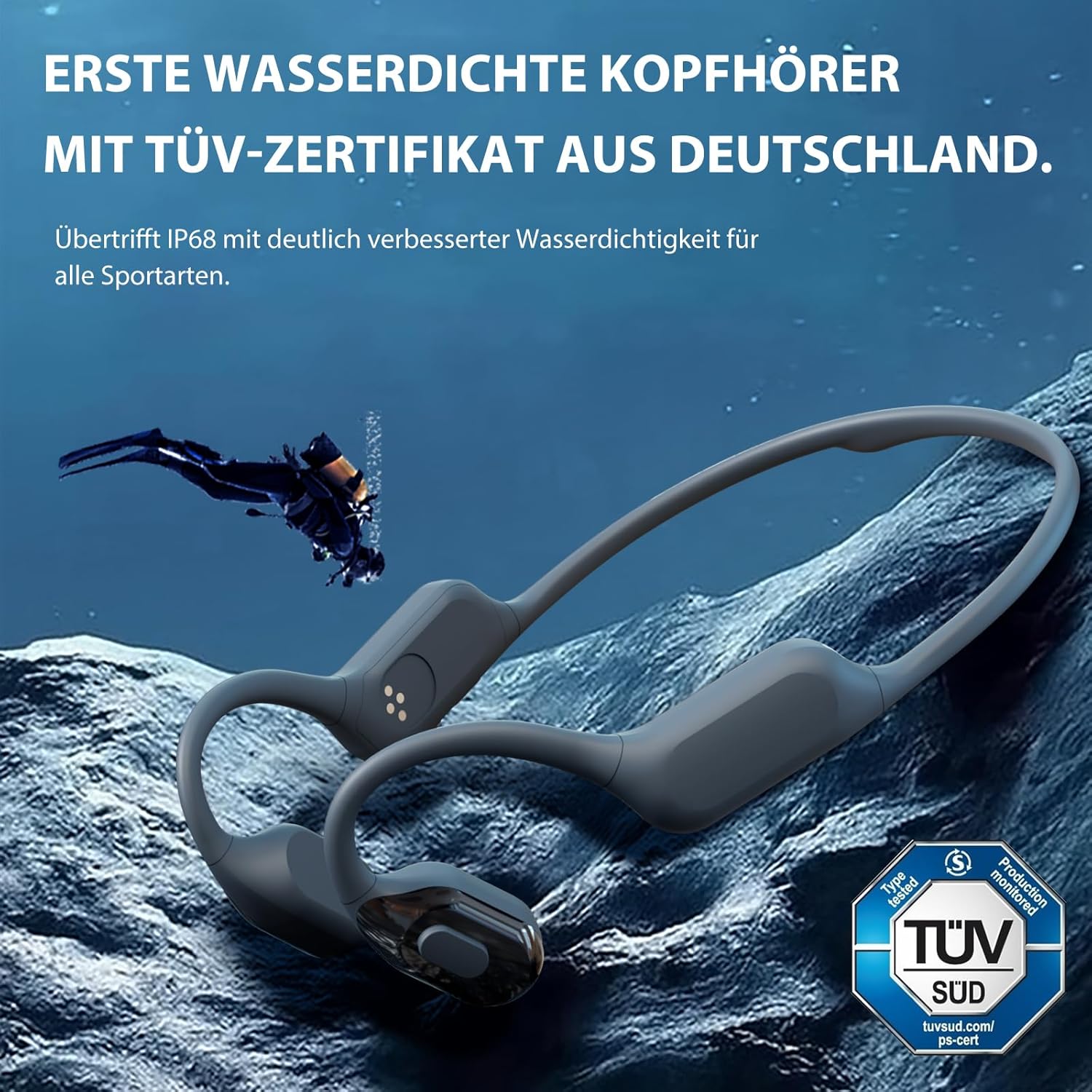 Detalle 2 de Knochenschall Bluetooth 6.0 Kopfhörer IPX8 ⚡