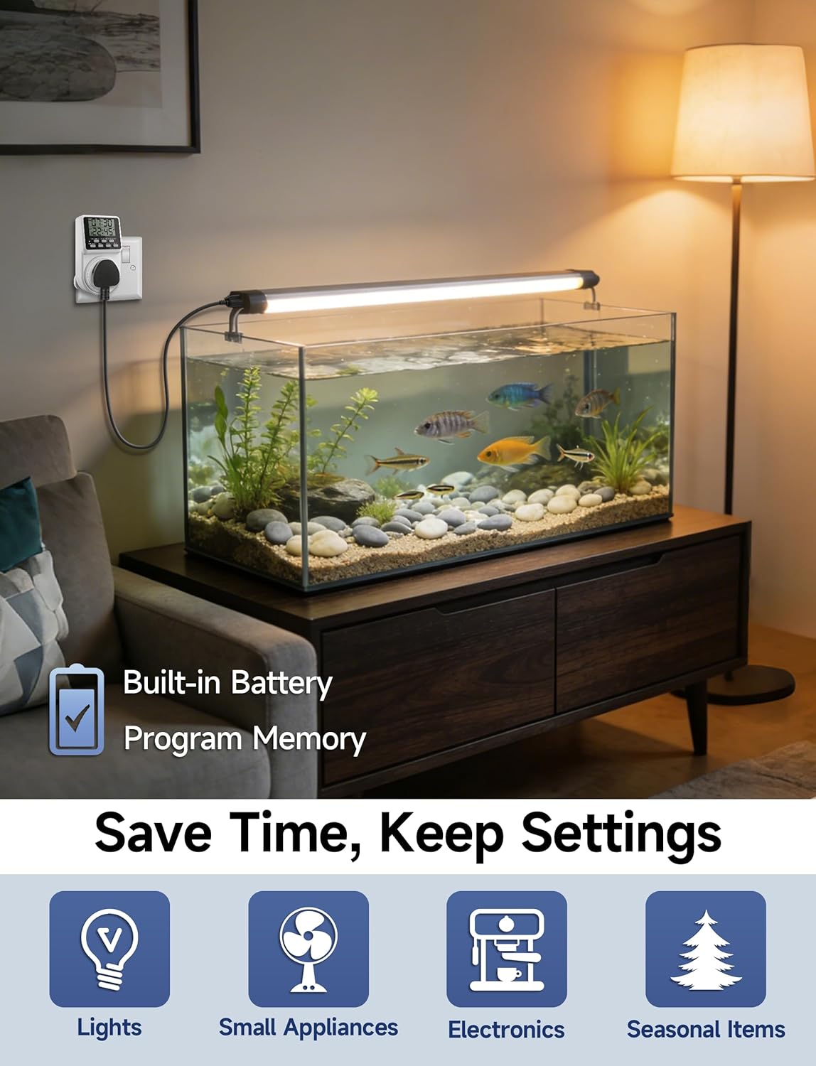 Thumbnail 5 de ORIDGET 24 Hour Digital Electric Timer Plug Socket (13A / 240V) with Countdown & Repeat Cycle