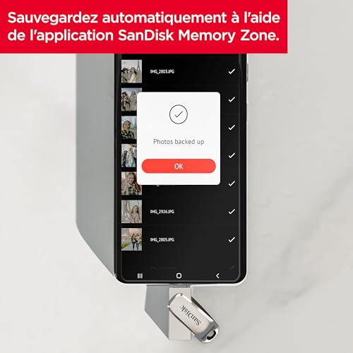 Thumbnail 5 de SanDisk Ultra Dual Drive Luxe 128 Go — Clé USB-C / USB-A réversible en métal, 400 Mo/s