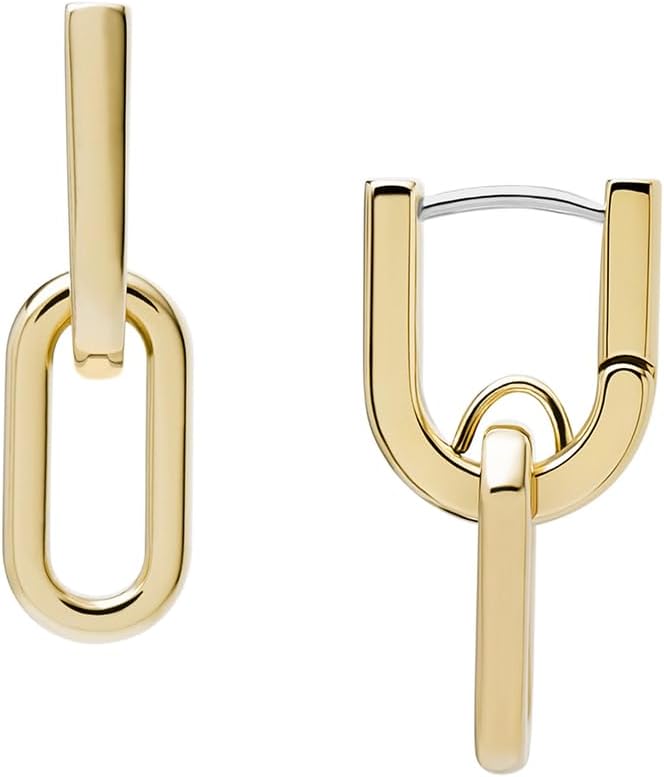 Thumbnail 6 de Fossil boucles d'oreilles en acier inoxydable doré avec fermoir anneau pour femmes
