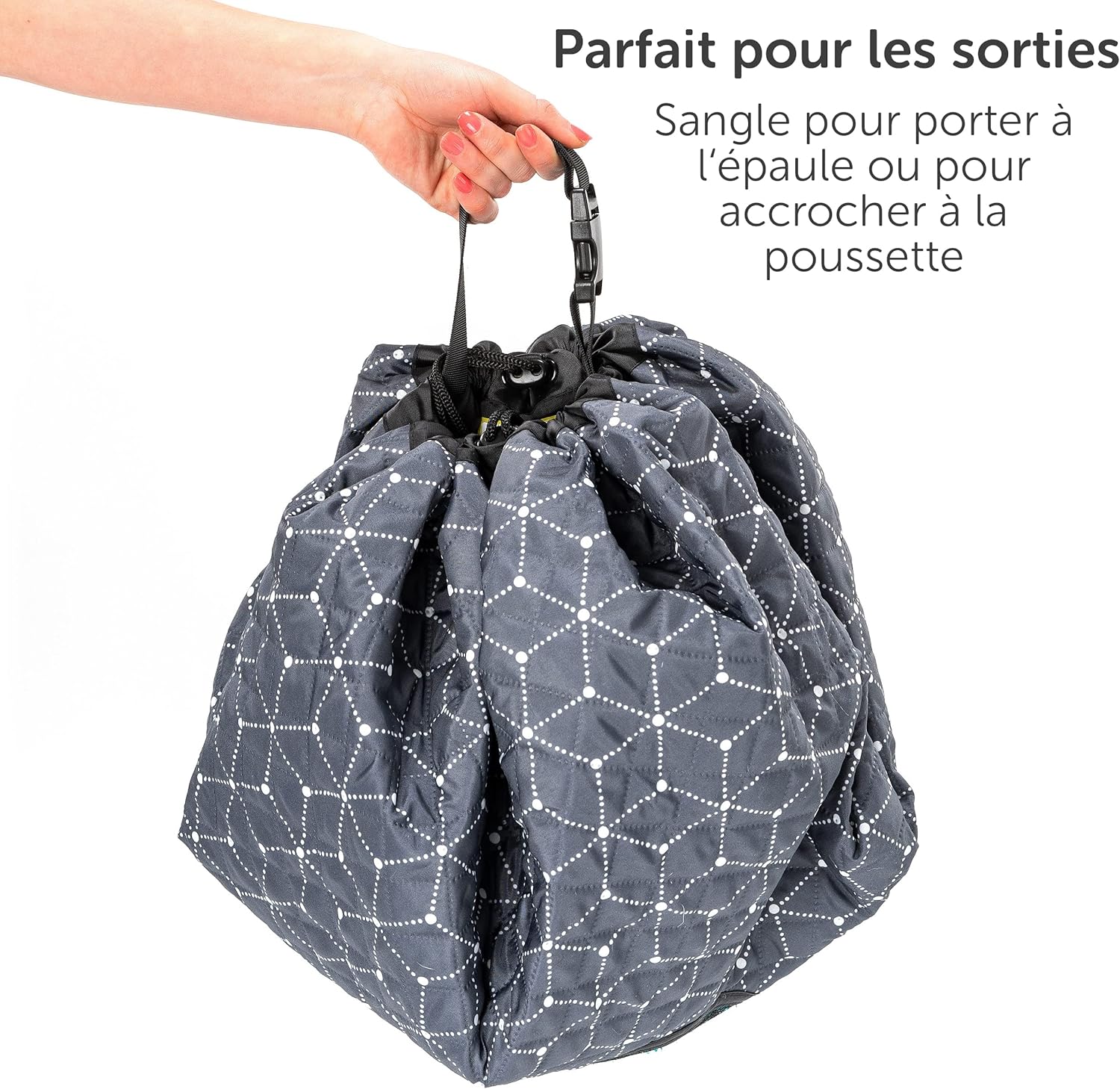 Detalle de Zamboo Sac de rangement 2 en 1 pour jouets de sable et couverture extérieure gris