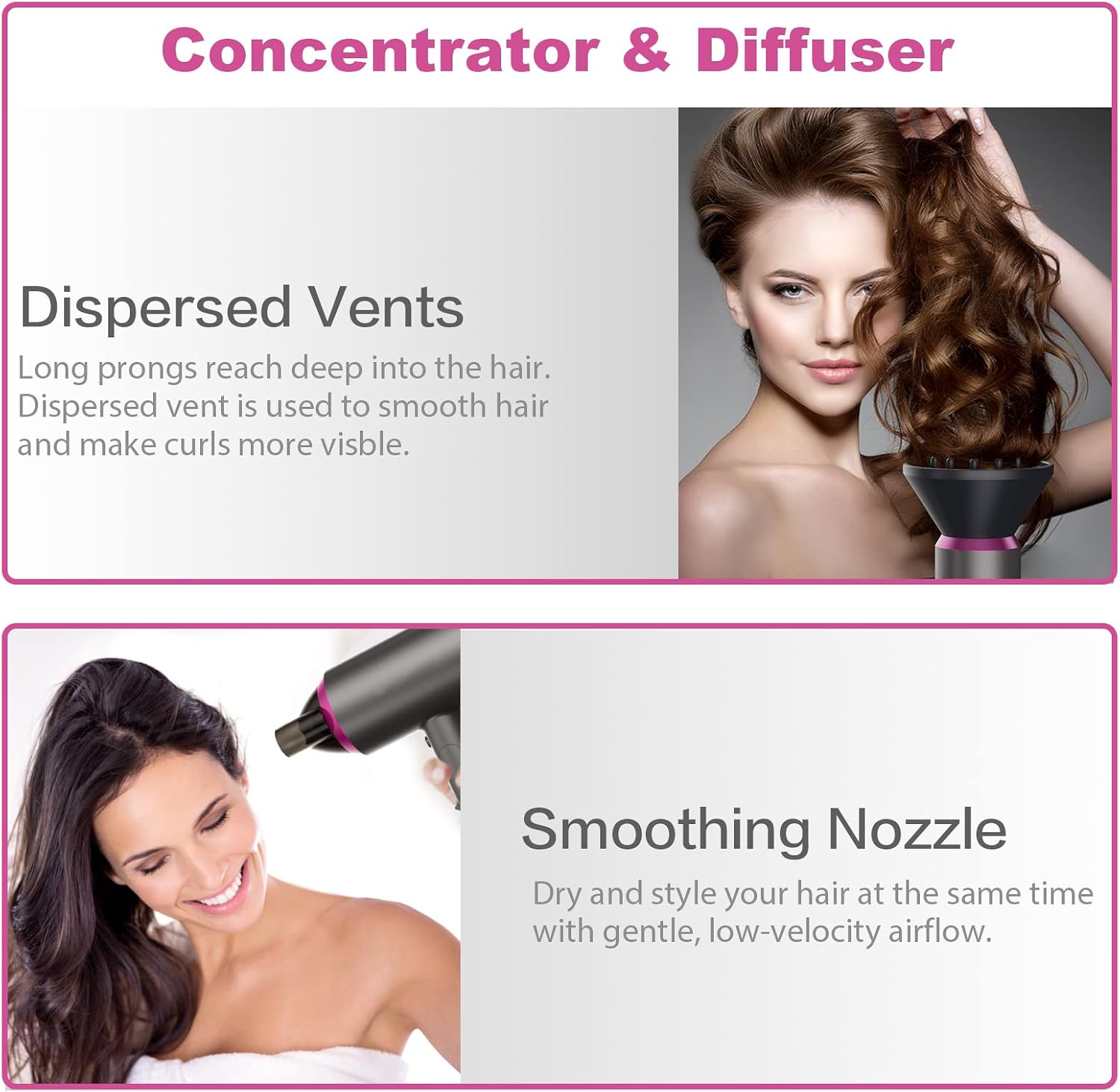 Thumbnail 6 de Travel Hair Dryer with Diffuser: Lightweight, Low-Noise Professional Blow Dryer for Curly Hair
