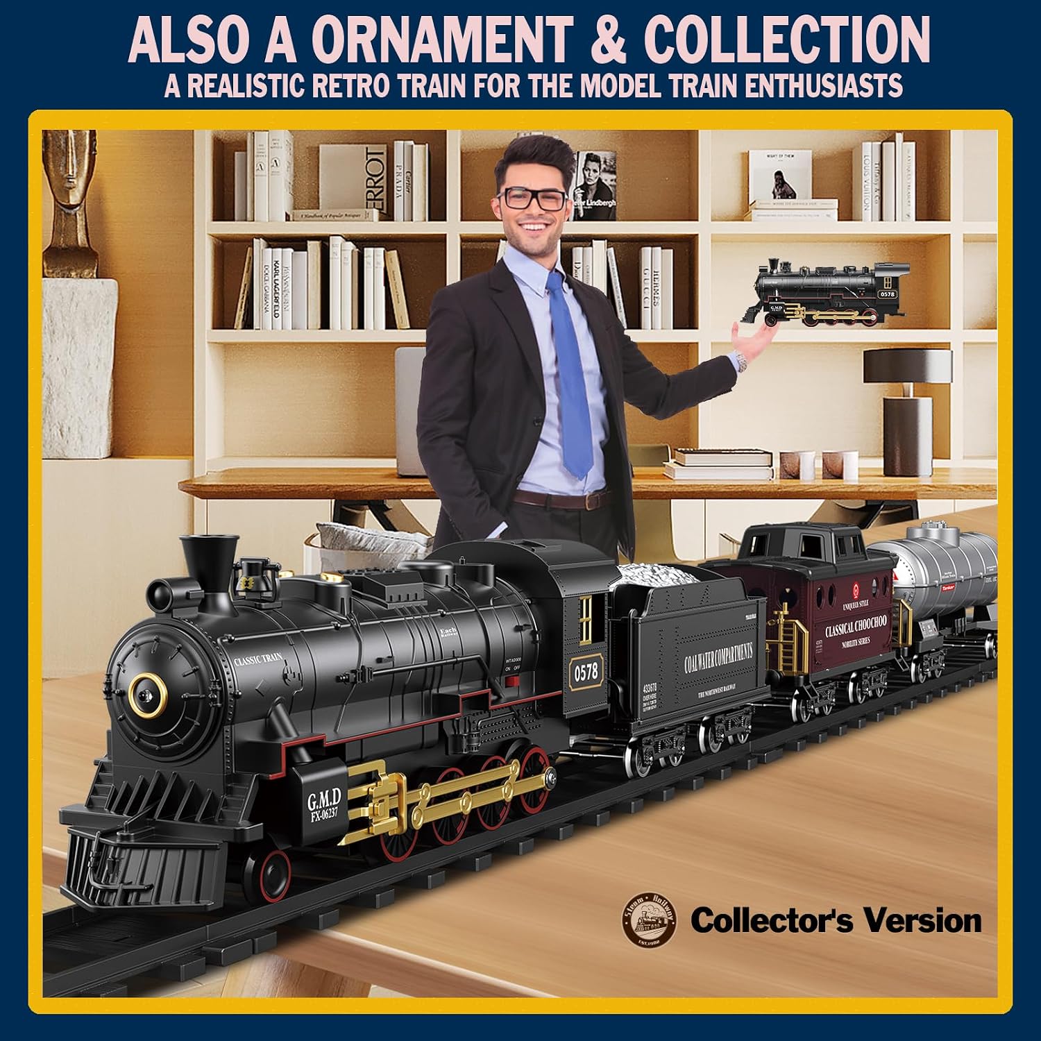 Thumbnail 4 de BUBUQE LCF2400233-CA Remote Control Train Set with Smoke, Whistle and Lights