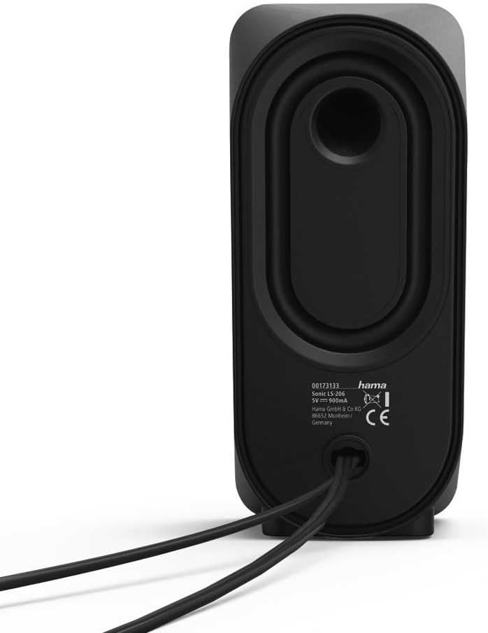 Thumbnail 4 de Hama Sonic LS-206 Dual PC Speakers (2.0) with USB power and AUX input in Black