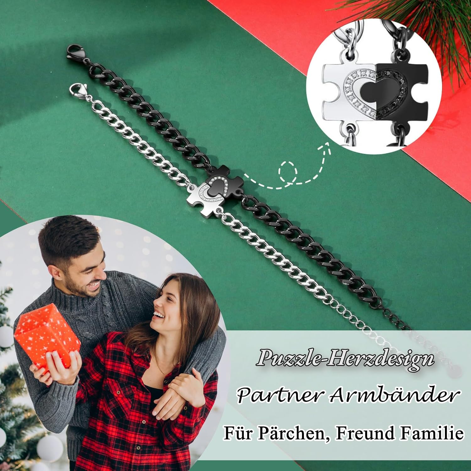 Detalle 2 de Gkmamrg Partnerarmbänder verstellbar 16/19 cm ❤