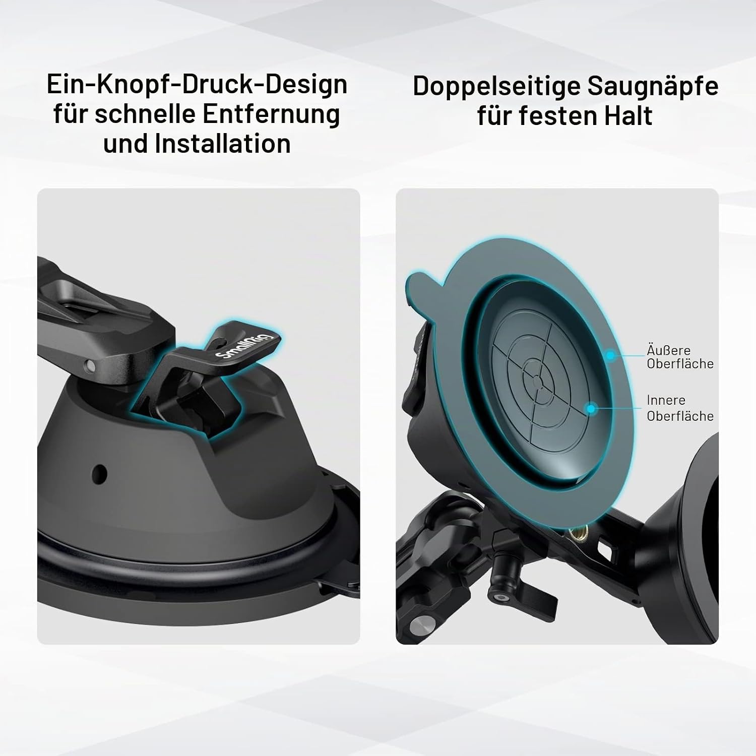 Detalle de SMALLRIG Suction Cup Mount 3 kg für Autoaufnahmen