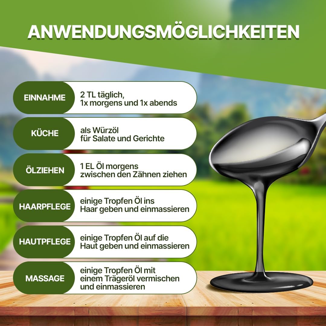 Detalle de BIOLAVIVA BIO Schwarzkümmelöl 100 ml 🫒