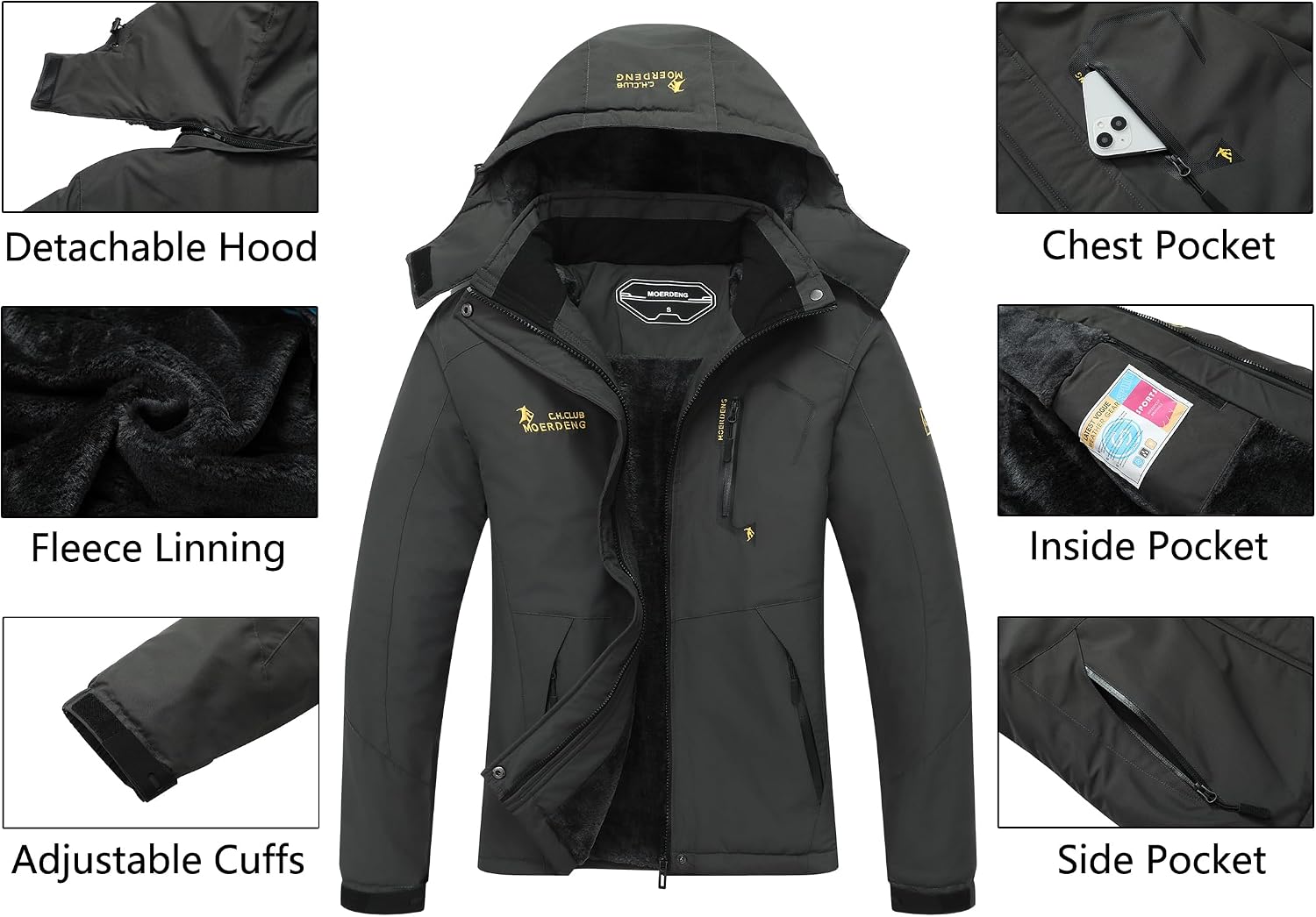Detalle 2 de MOERDENG Women's Waterproof Ski Jacket 2026