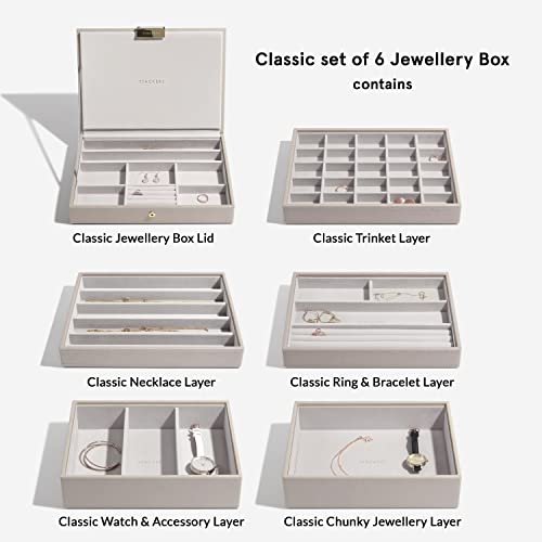 Detalle de Stackers Taupe Classic Set of 6 – Customisable Jewellery Box for Growing Collections