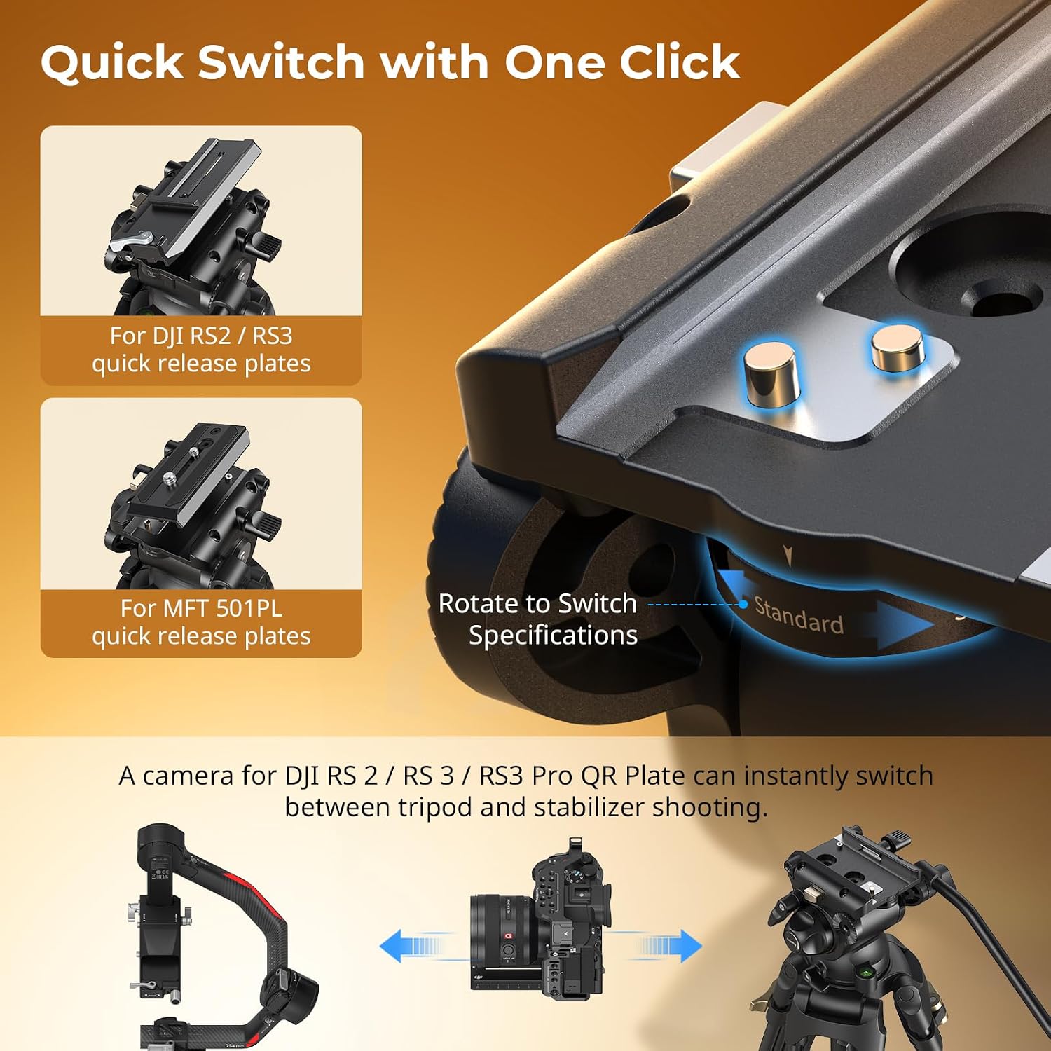 Thumbnail 2 de SmallRig AD-01S Video Tripod: 74" Heavy Duty Support with Fluid Head for DSLRs and Camcorders
