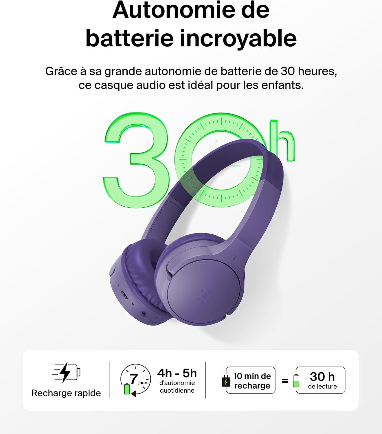 Thumbnail 3 de Belkin SoundForm Mini Casque Enfants 30 h