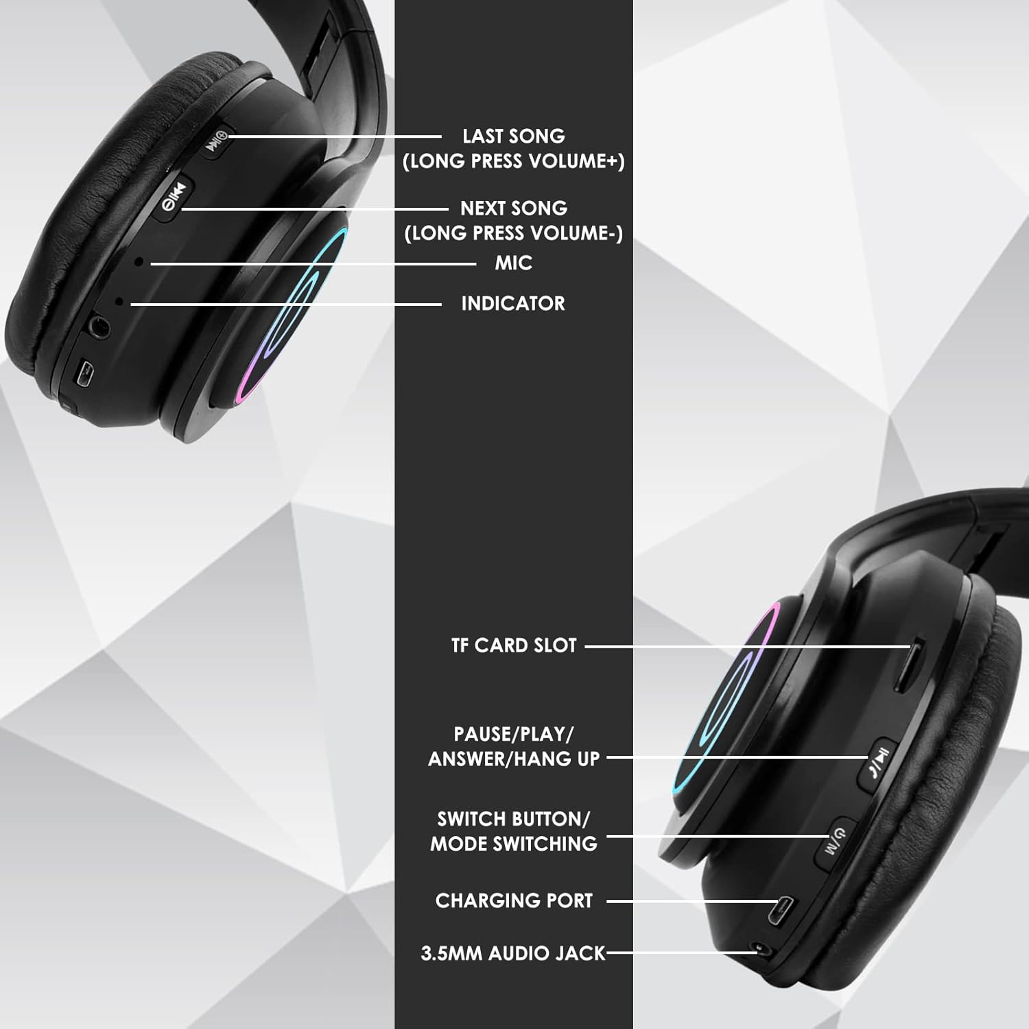 Thumbnail 1 de Sendowtek Wireless Headphones for Kids with Cat Ear Lights