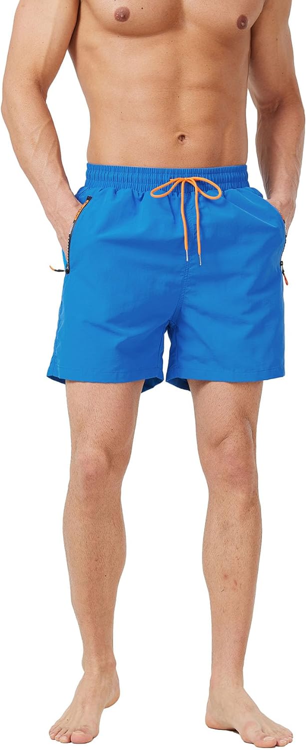 Thumbnail 1 de Ougelebo Mens Swimming Shorts with Zip Pockets