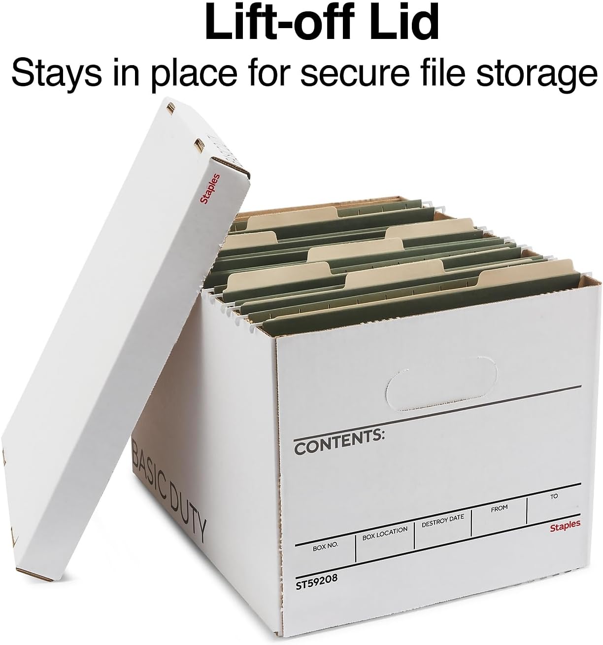 Thumbnail 2 de Staples Corrugated File Boxes, Letter/Legal, Lift-Off Lid, 10-Pack
