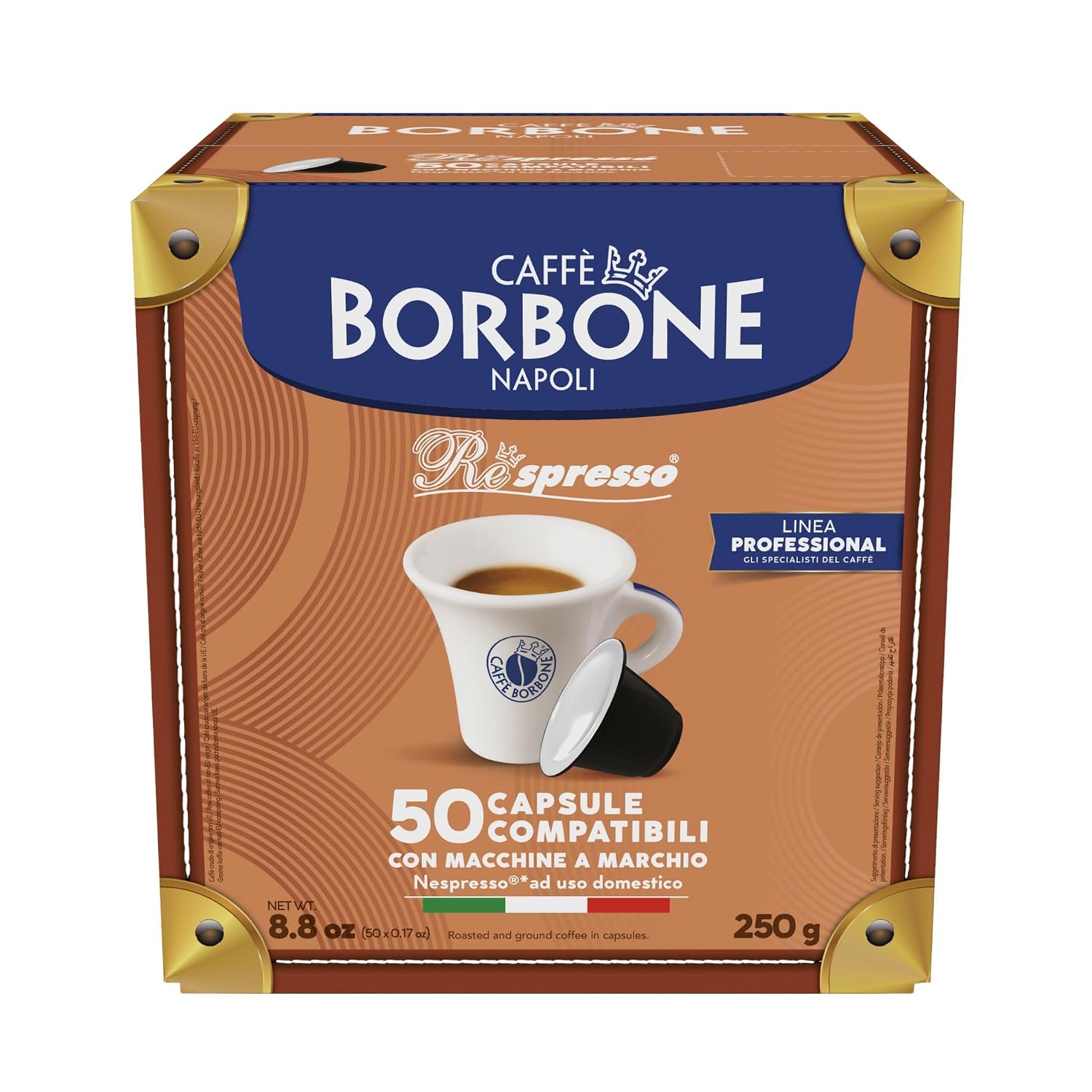 Detalle de Caffè Borbone Respresso Blaue Kaffeemischung – 50 Kapseln, kompatibel mit Nespresso