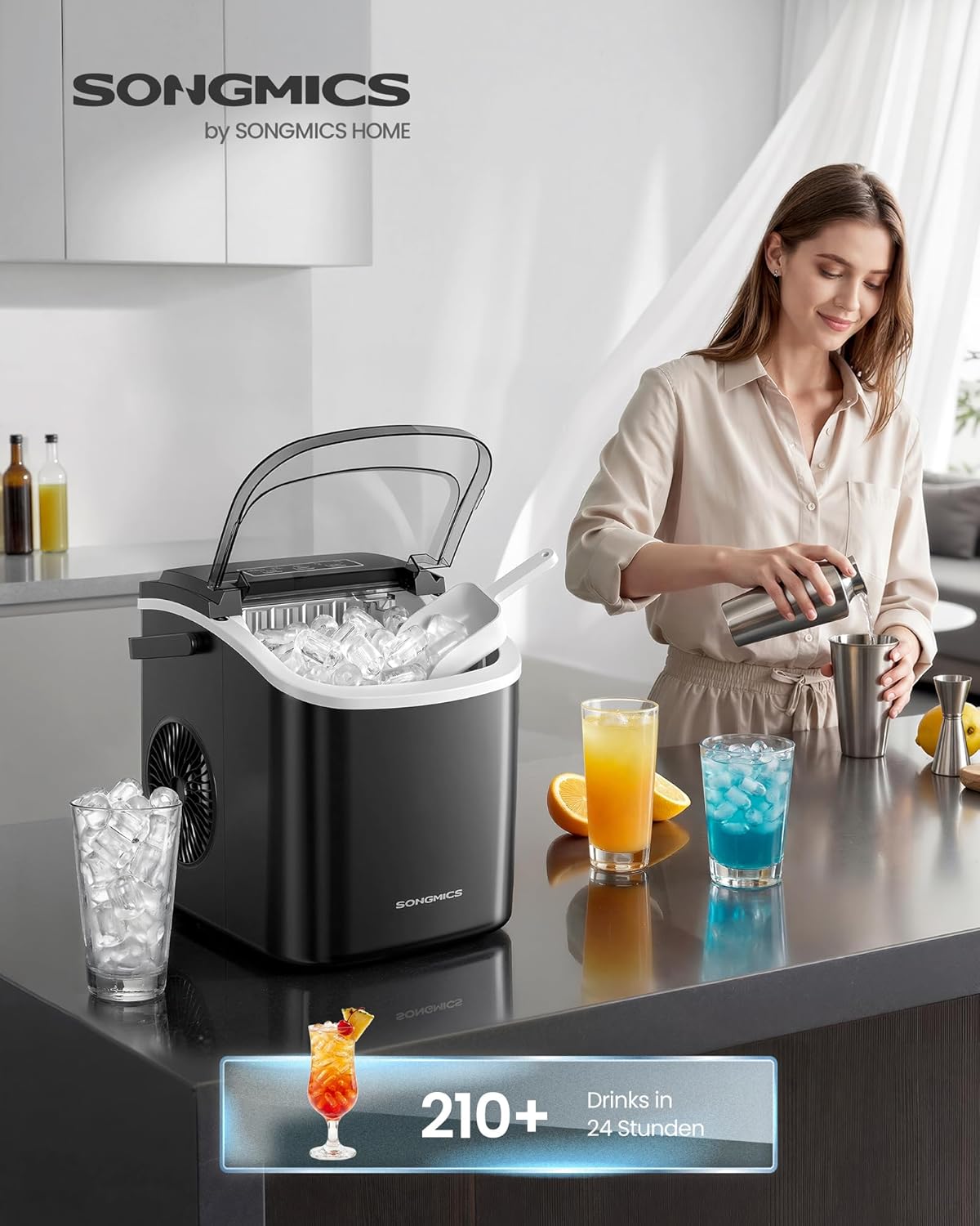 Thumbnail 1 de SONGMICS Eiswürfelmaschine XZB001B1EU – kompakte 12 kg/Tag, 6 Min. für 9 Würfel, Selbstreinigung