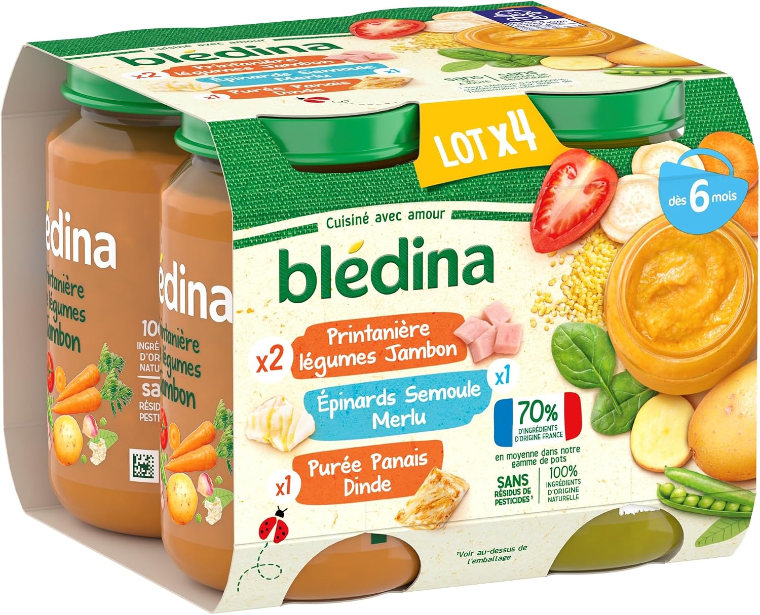 Detalle de BLEDINA Petits pots bébé 24 🍲