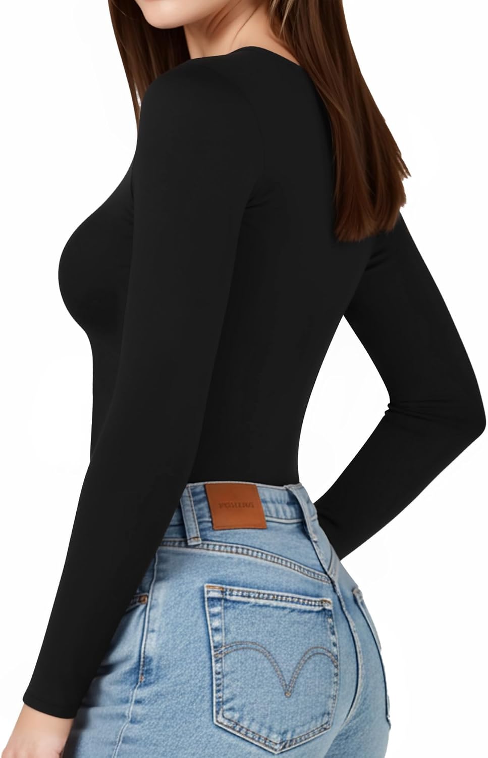 Thumbnail 2 de ALGALAROUND Women’s Square Neck Long Sleeve Bodysuit (cotton/elastane) with snap buttons