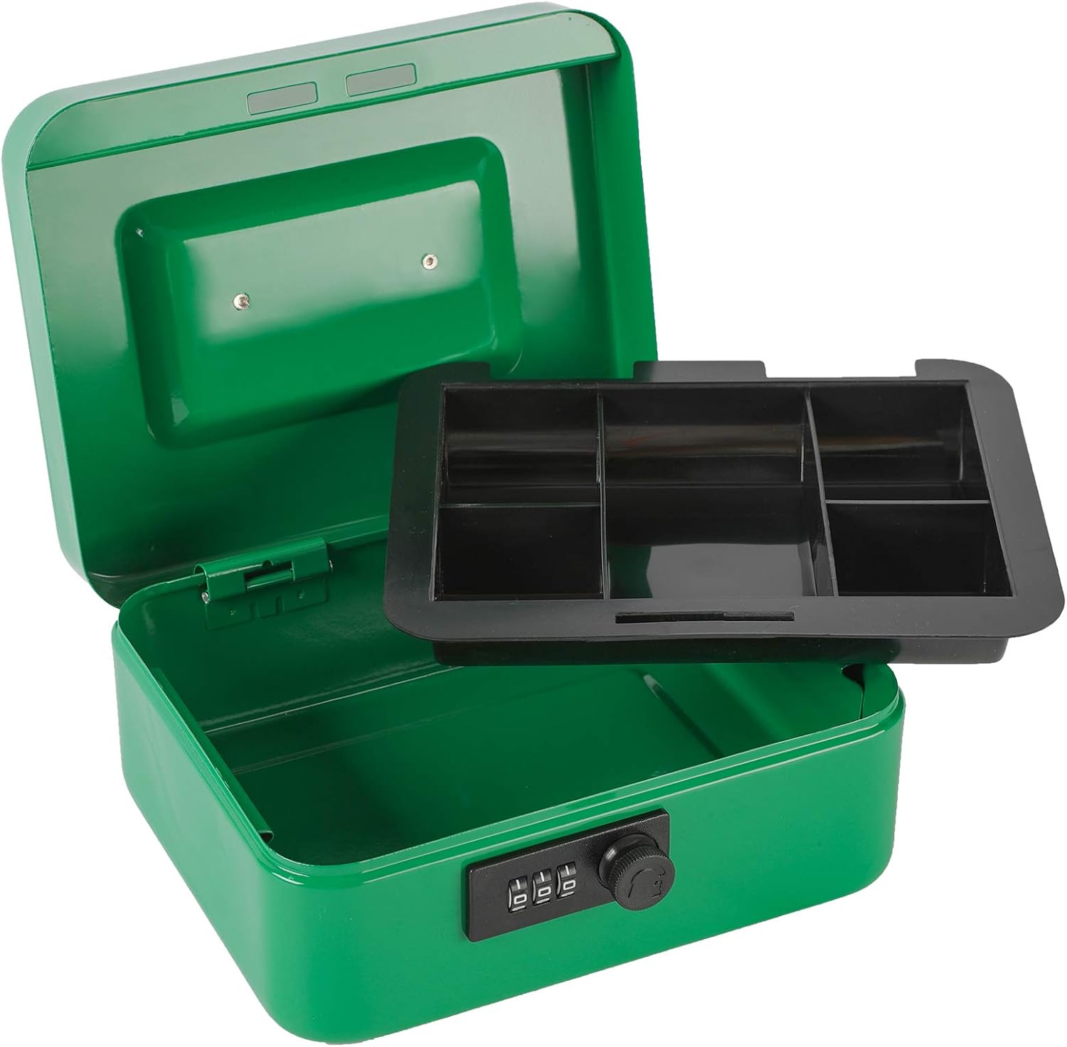 Thumbnail 4 de xydled XYD-QX-CL-M-8016 Medium Steel Cash Box, Green, Combination Lock
