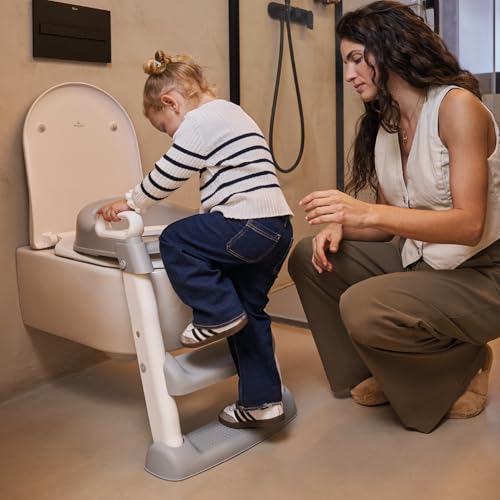 Detalle de MS BabyWorld – Adaptador WC con Escalera: asiento acolchado, altura ajustable y seguridad para aprender a usar el baño