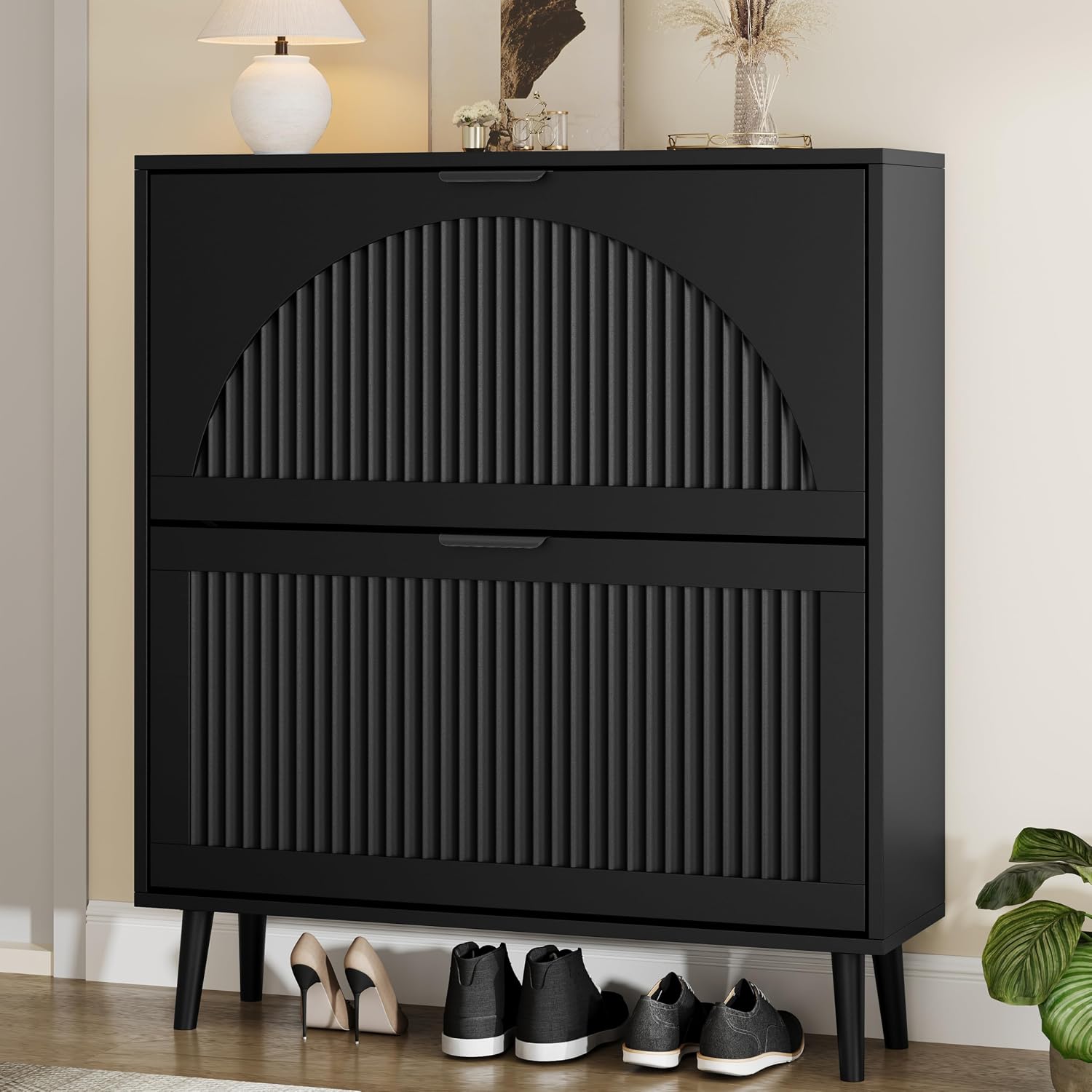 Detalle de IAISRO Shoe Storage Cabinet, 9.3-Inch Deep