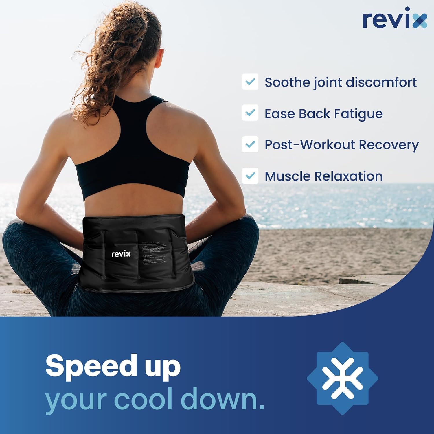 Detalle de REVIX Ice Pack for Lower Back Pain Cold Compress Ice Bag for Shoulder, Reusable 16 × 9 in Gel Wrap