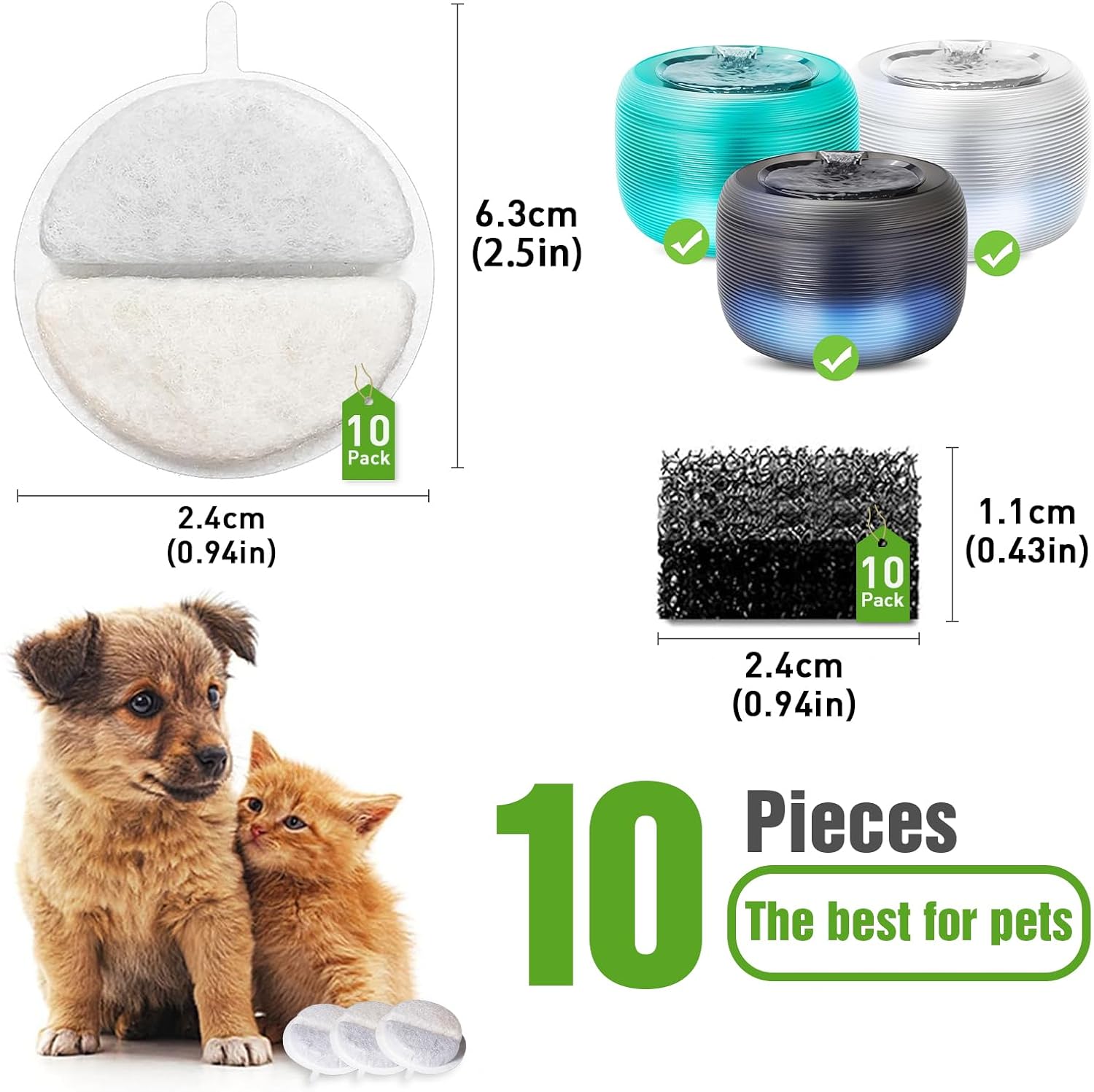 Thumbnail 1 de Anyuan Boy 10 Packs Drinking Fountain Replacement Filters for Nugget Fountains