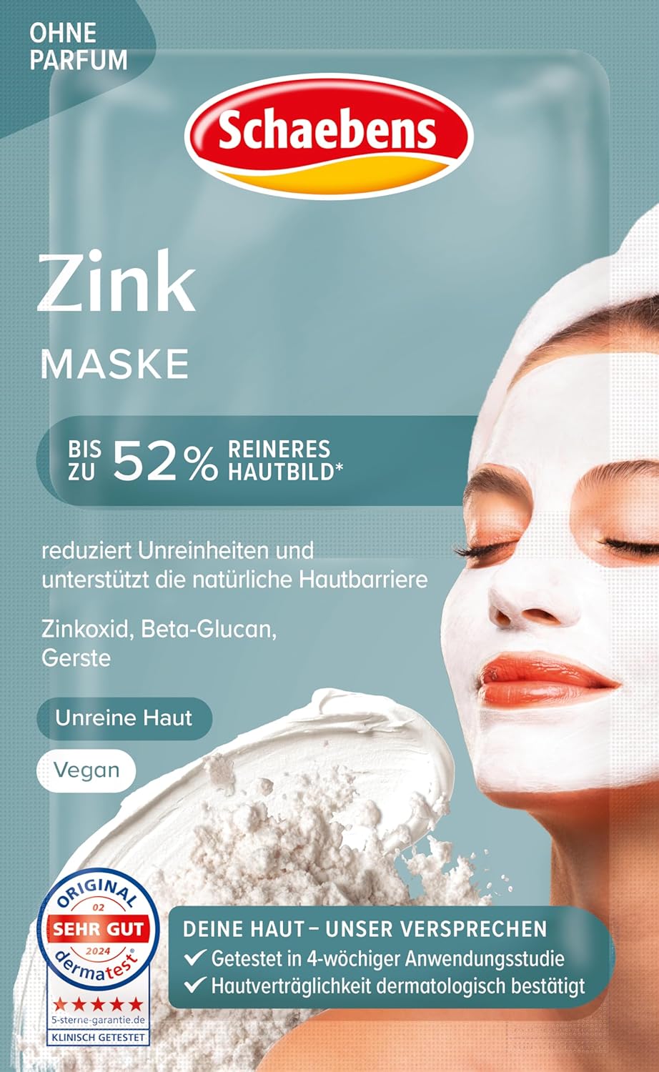 Schaebens Masque crème au zinc – soin visage vegan pour peaux à impuretés
